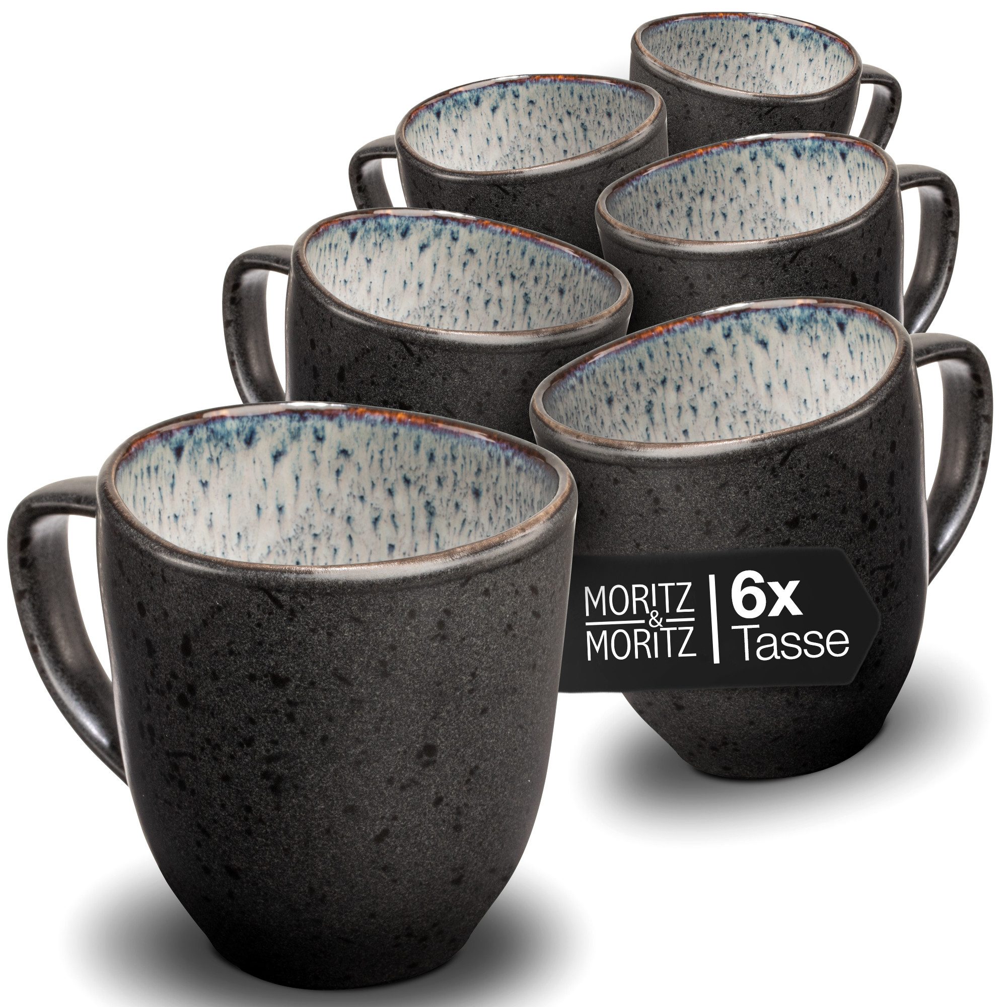 Moritz & Moritz Tasse Moritz & Moritz ORGANIC reaktiv grau Чашки Set 6tlg., Steinzeug, für 6 Personen - spülmaschinen- und mikrowellengeeignet