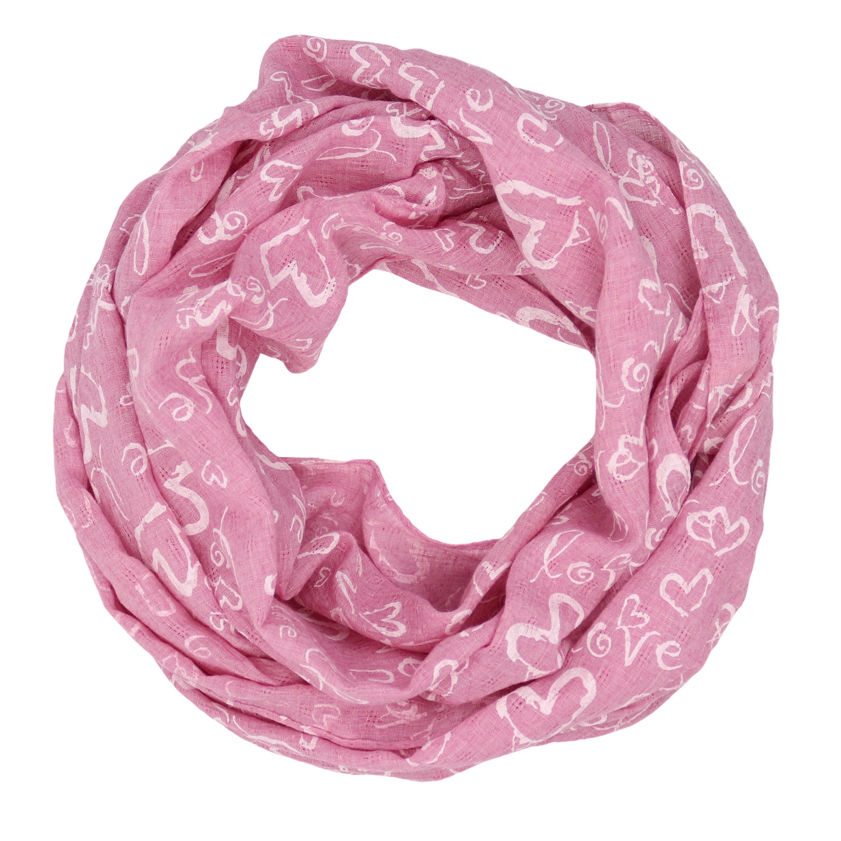 MIRROSI Loop Damen Schal mit Love Herz Muster Weich aus 100% Baumwolle, (ca günstig online kaufen