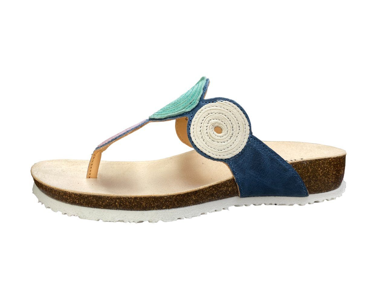 Think! Think! Damen Zehentrenner Pantolette JULIA 3-000372-8010 DENIM/KOMBI Zehentrenner