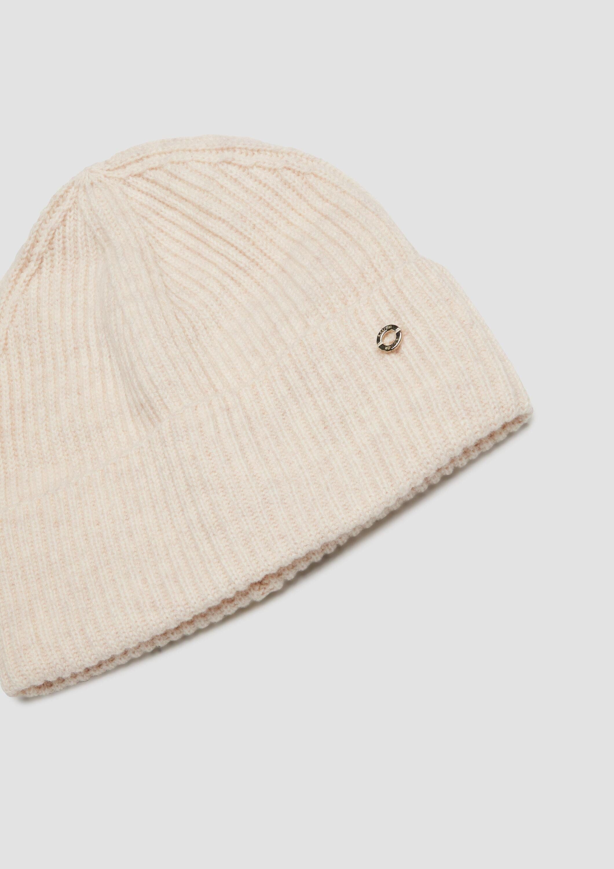 s.Oliver Strickmütze Mütze Beanie aus Wolle und Kaschmir mit dekorativer Geschenk-Box