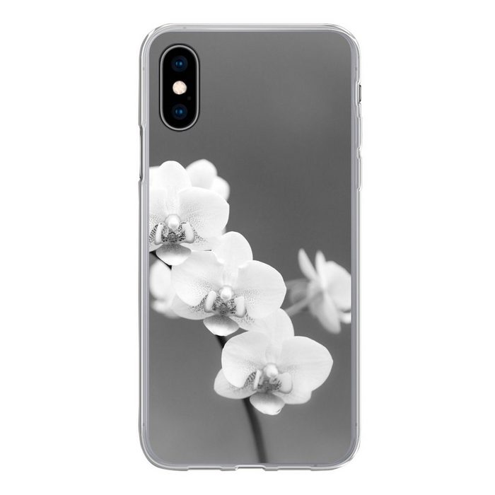 MuchoWow Handyhülle Orchidee - Blumen - Pflanze - Weiß - Lila Handyhülle Apple iPhone X/10 Smartphone-Bumper Print Handy
