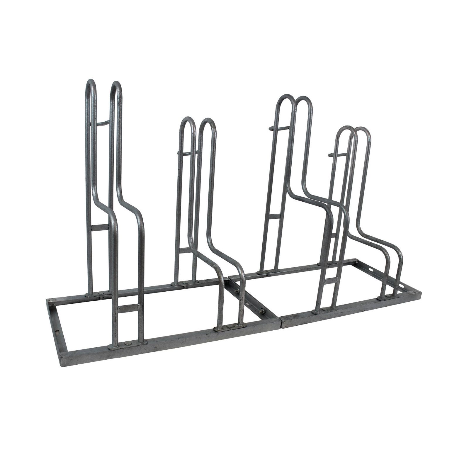 TRUTZHOLM Fahrradständer für 4 Fahrräder feuerverzinkter Stahl höhenversetzt 140 x 75,5 cm (Set, 2-St), platzsparend