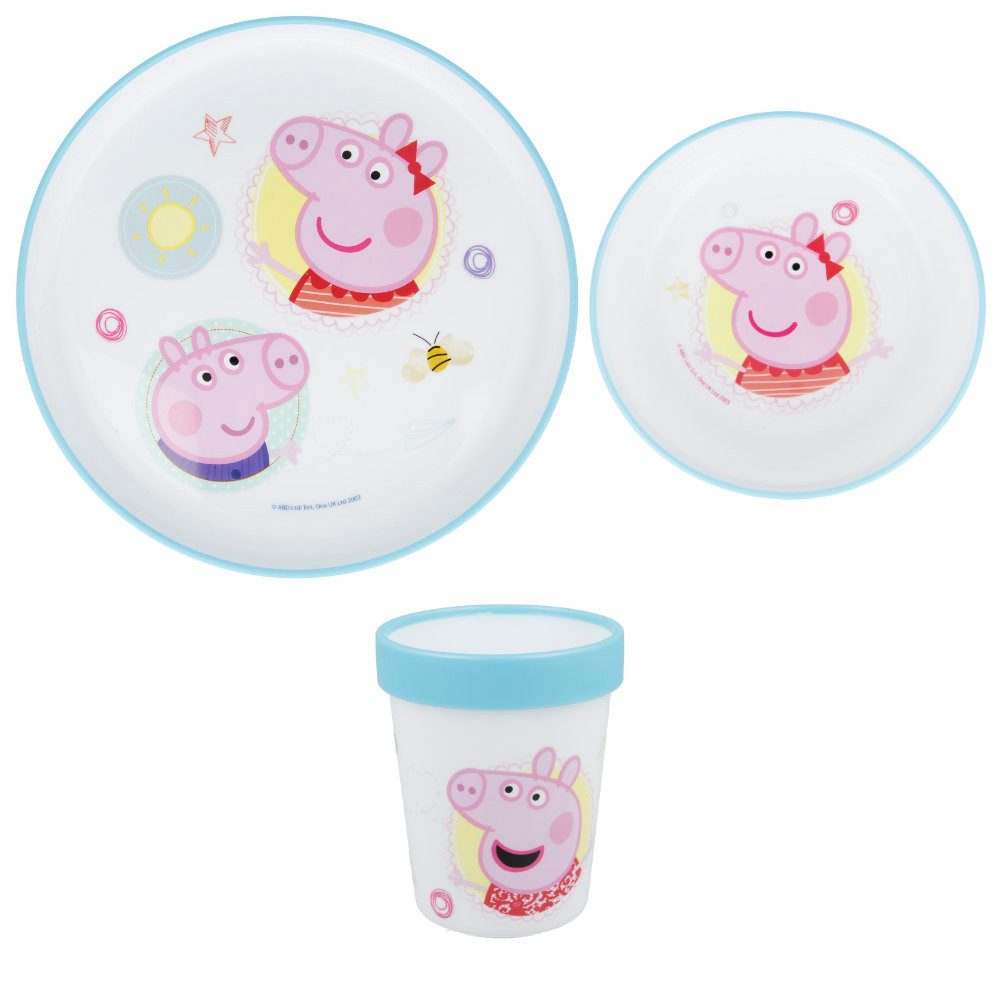 Kindergeschirr-Set Peppa Wutz Pig George Kinder Geschirr-Set 3 teilig