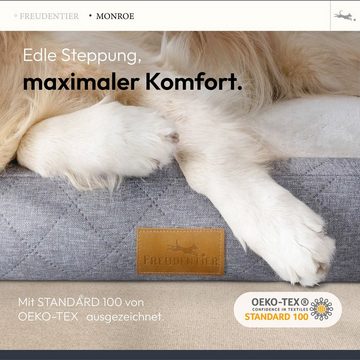 Freudentier Hundekorb Orthopädisches Hundebett mit edler Steppung - Waschbar - Made in EU