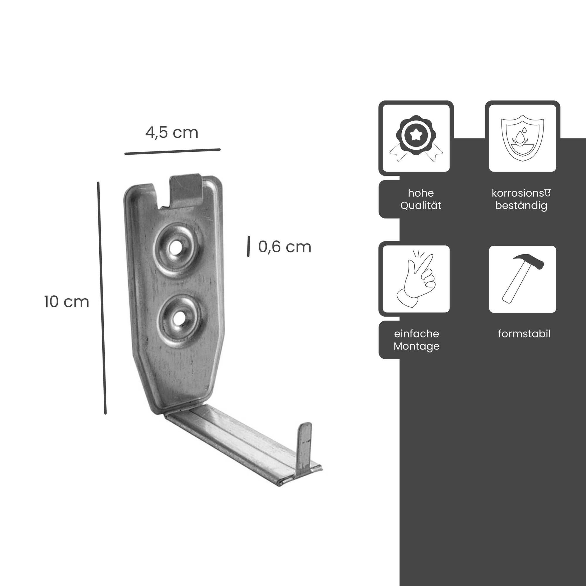 Zambelli Dachrinne, Verstellwinkel für Stirnbretthalter (halbrund), Silber, 1-St., verzinkt alle RG variabler Neigungswinkel, Dachrinnenzubehör