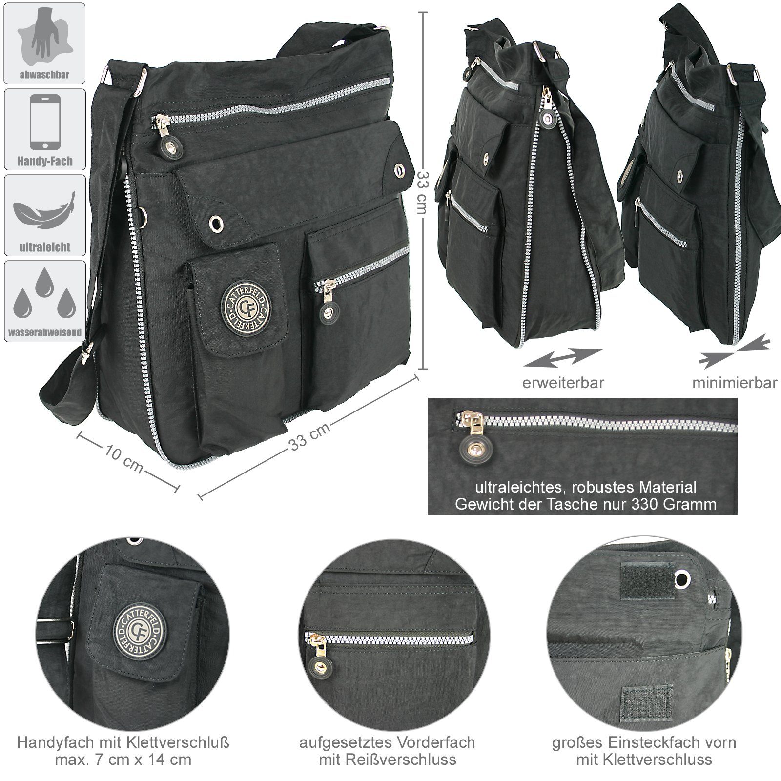 CF CATTERFELD Umhängetasche - Damen Schultertasche, Crossbody Bag, Sehr lei günstig online kaufen