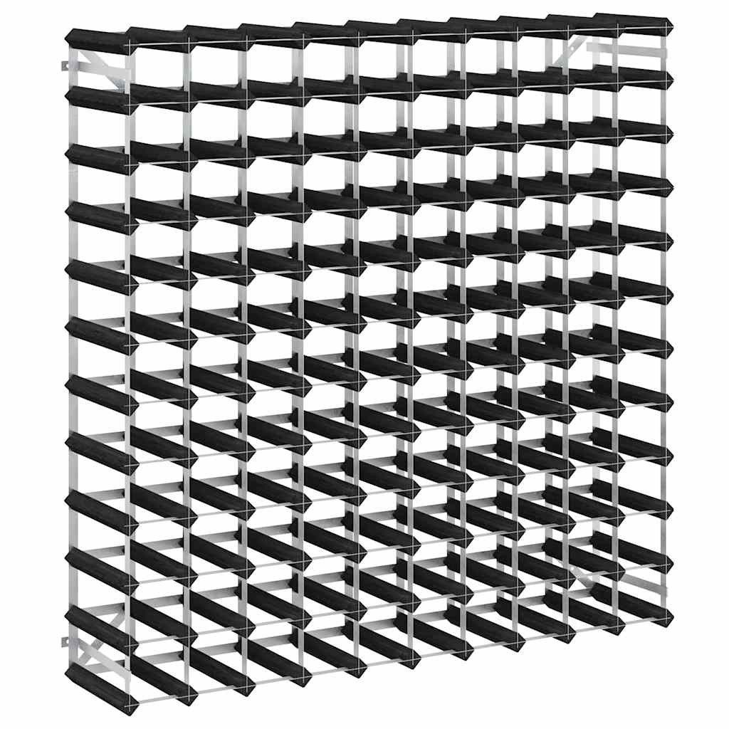 vidaXL Weinregal Weinregal für 120 Flaschen Schwarz Massivholz Kiefer, 1-tlg.