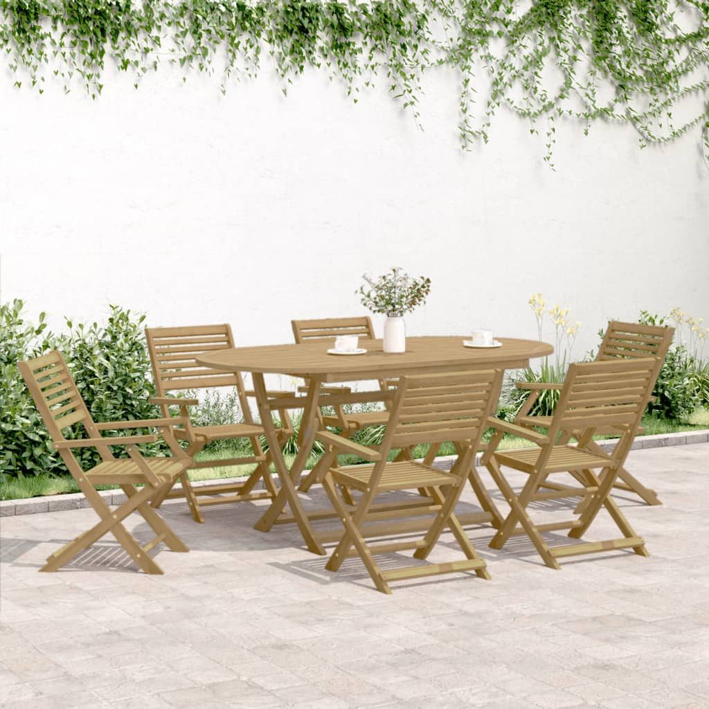vidaXL Gartenstuhl Klappstühle, 8 Stück, 54,5 x 61,5 x 86,5 cm, Massivholz (8 St)