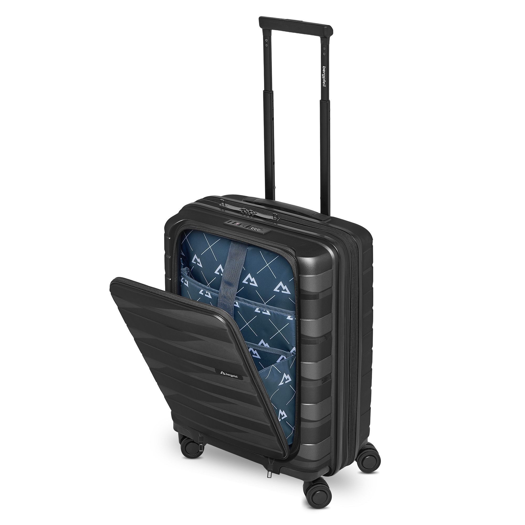 Bergpfeil Trolley Travel 4 Rollen Kabinentrolley 55 cm Laptopfach mit Dehnfalte – Bild 2 von 5