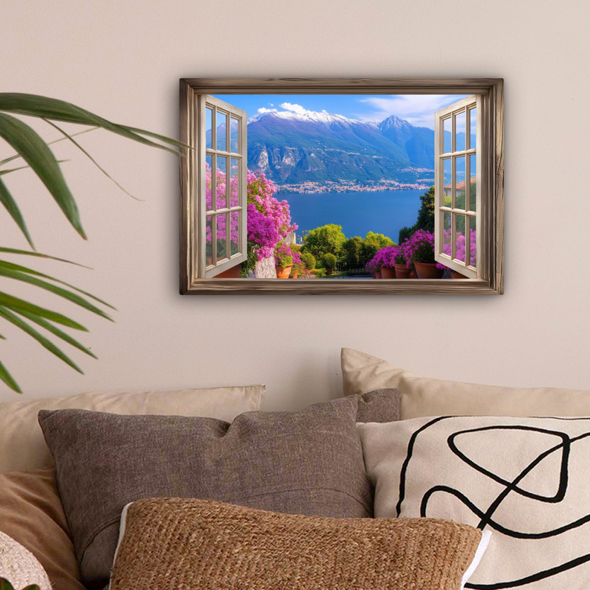 OneMillionCanvasses® Leinwandbild Durchblick - Berg - Landschaft - Ausblick günstig online kaufen