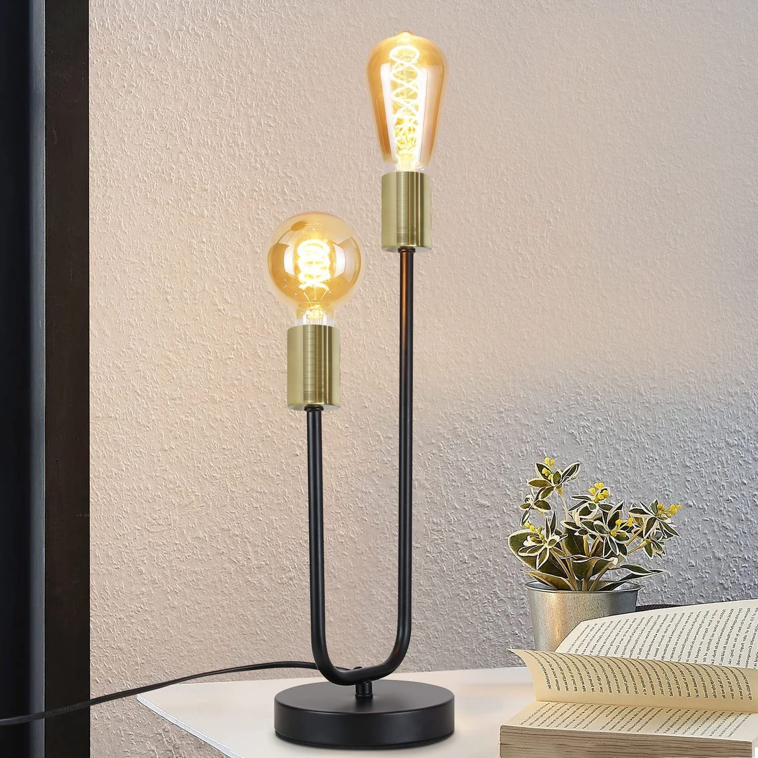 Nettlife Tischleuchte Vintage Schwarz E27 mit günstig online kaufen