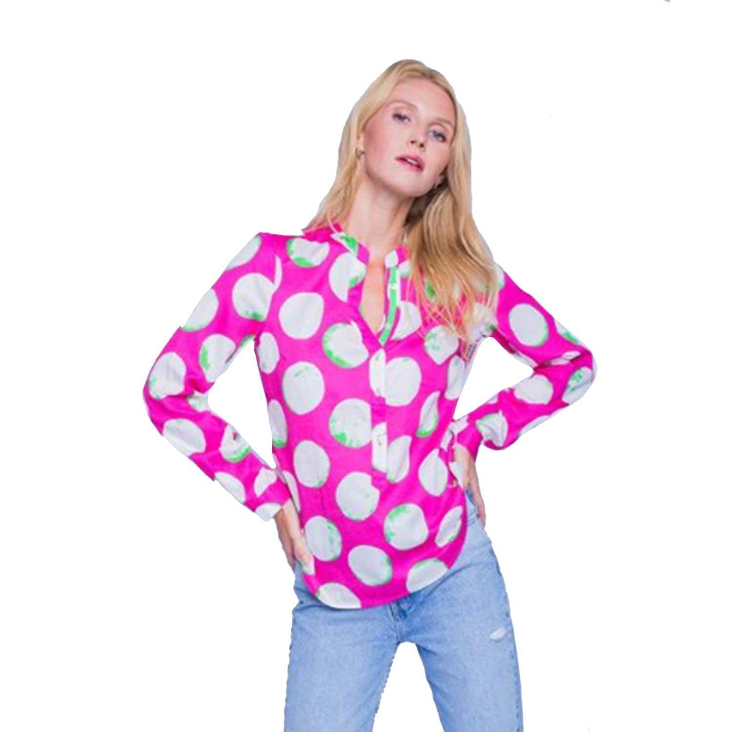 Emily Van Den Bergh Shirtbluse mit leuchtendem Dots - pink