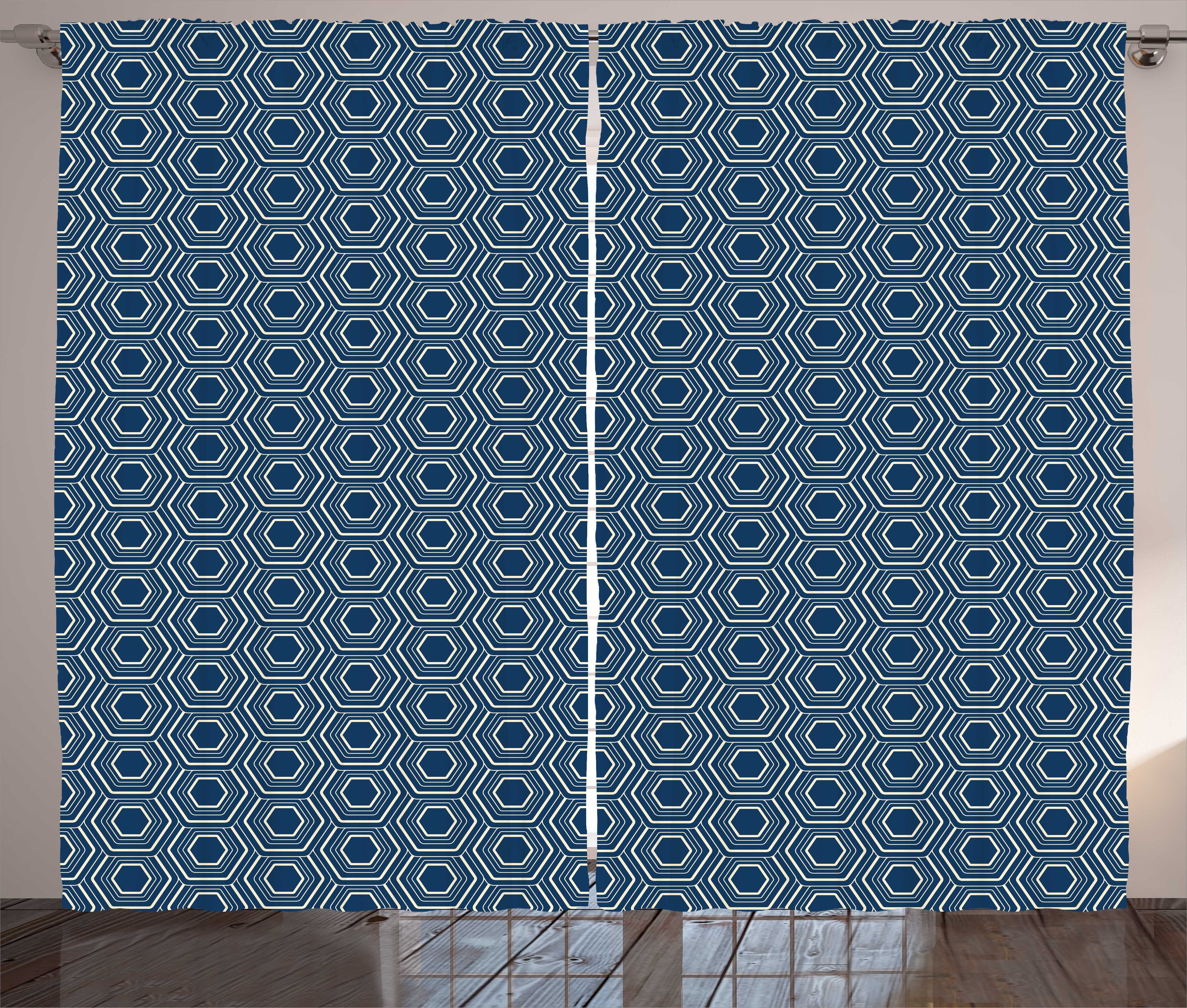 Gardine Schlafzimmer Kräuselband Vorhang Schlaufen Abakuhaus, Haken, Hexagons mit Muster Geometrisch Klassische und