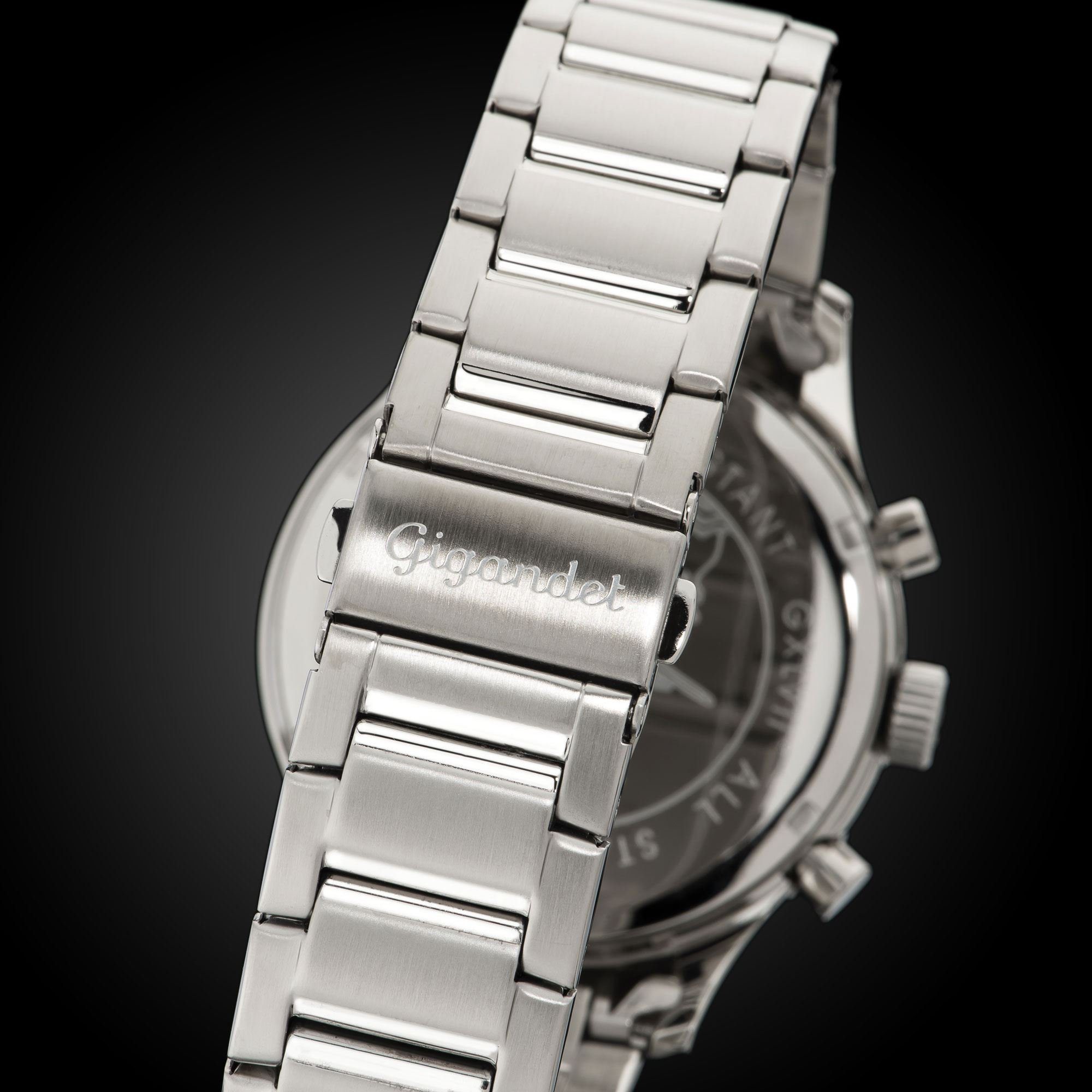 Gigandet Chronograph Armbanduhr, Herrenuhr, Sportuhr, 44mm, BRILLIANCE G48-005, Mineralglas, Datumsanzeige, Edelstahlband, 5bar/50m wasserdicht