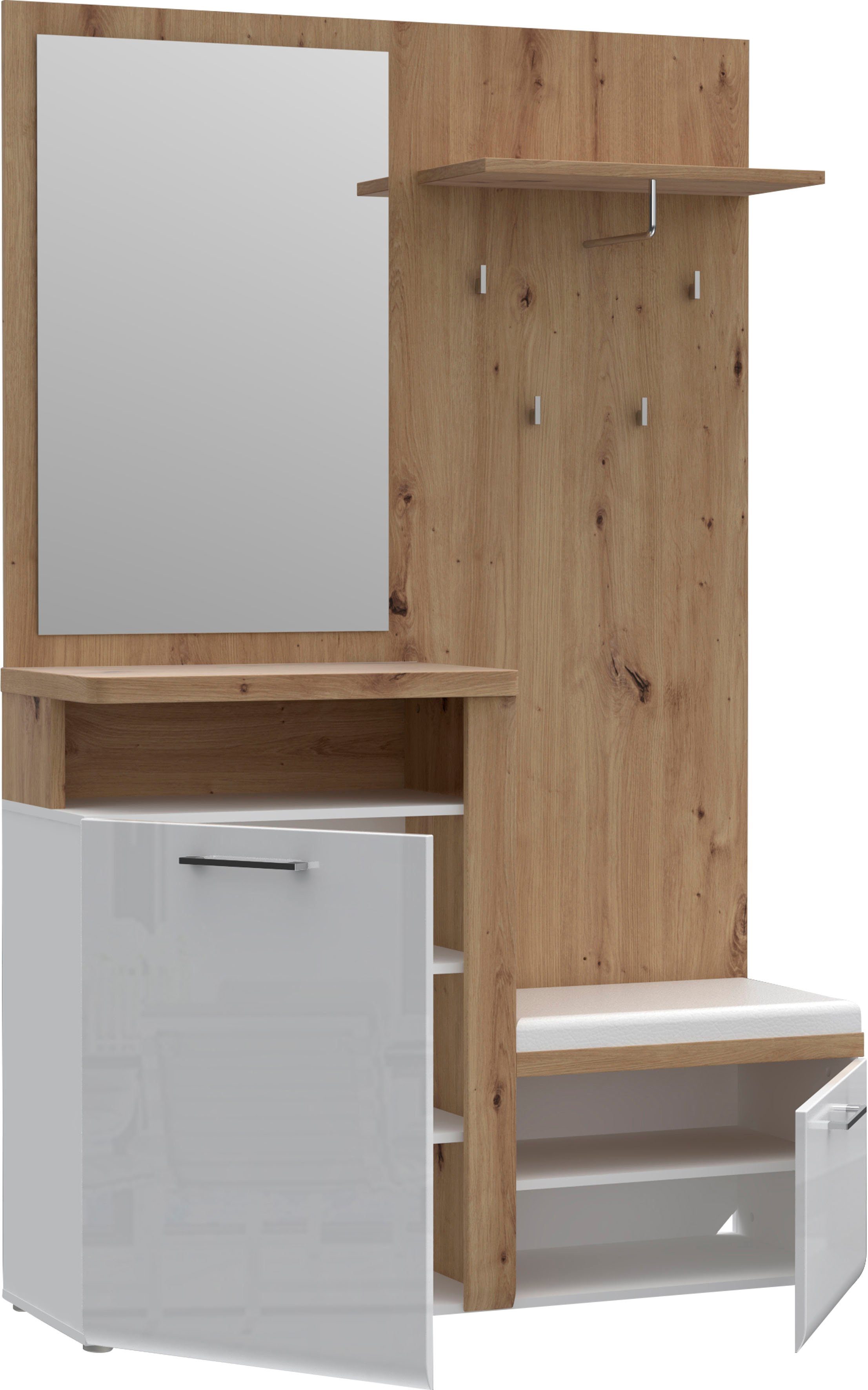FORTE Kompaktgarderobe Tuluza Breite ca. 128,8 cm – Bild 4 von 5