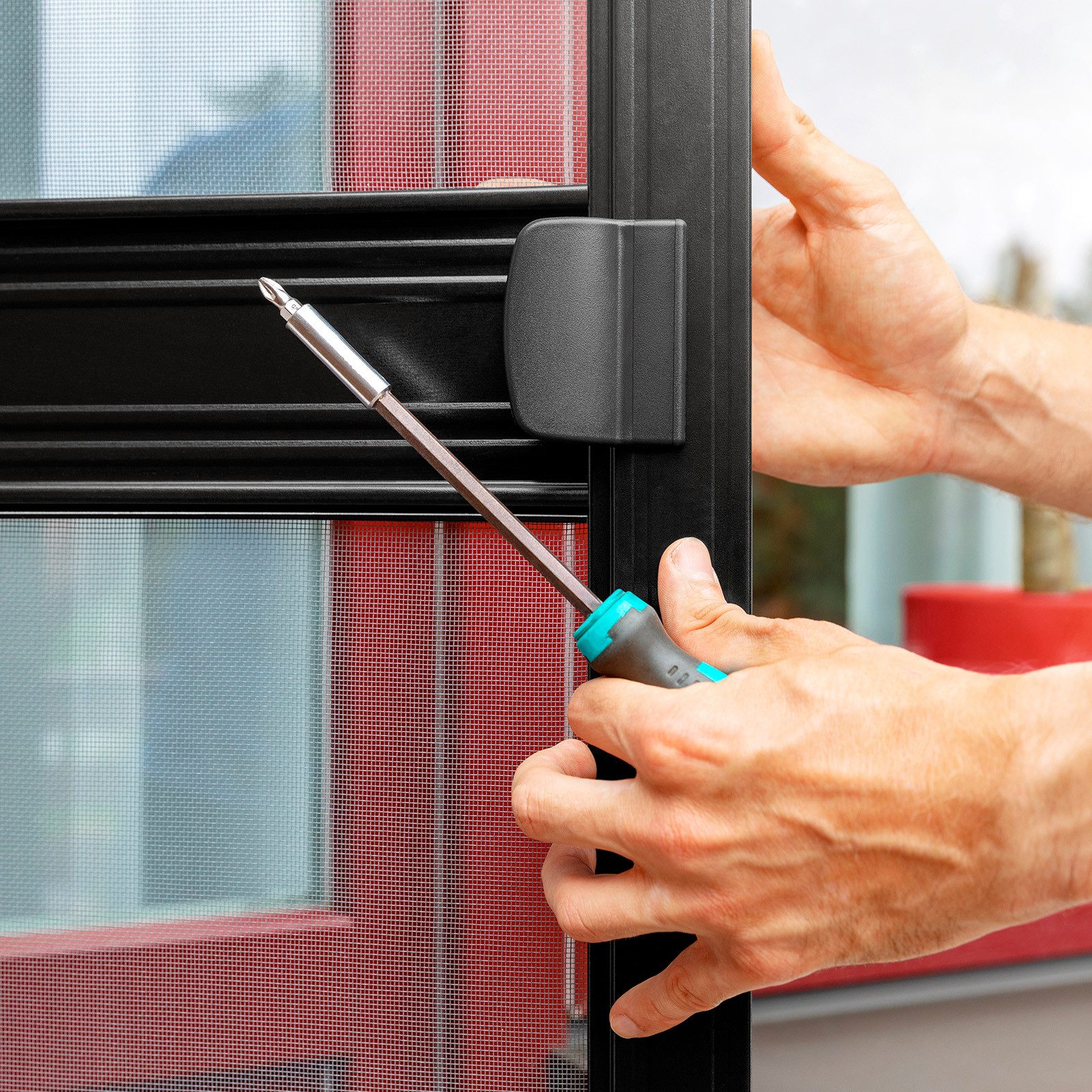 SO-TECH® Türgriff Balkontürgriff DOJO 70 x 55 x 20 mm BA 48 mm, 1-tlg., RAL 9004 schwarz