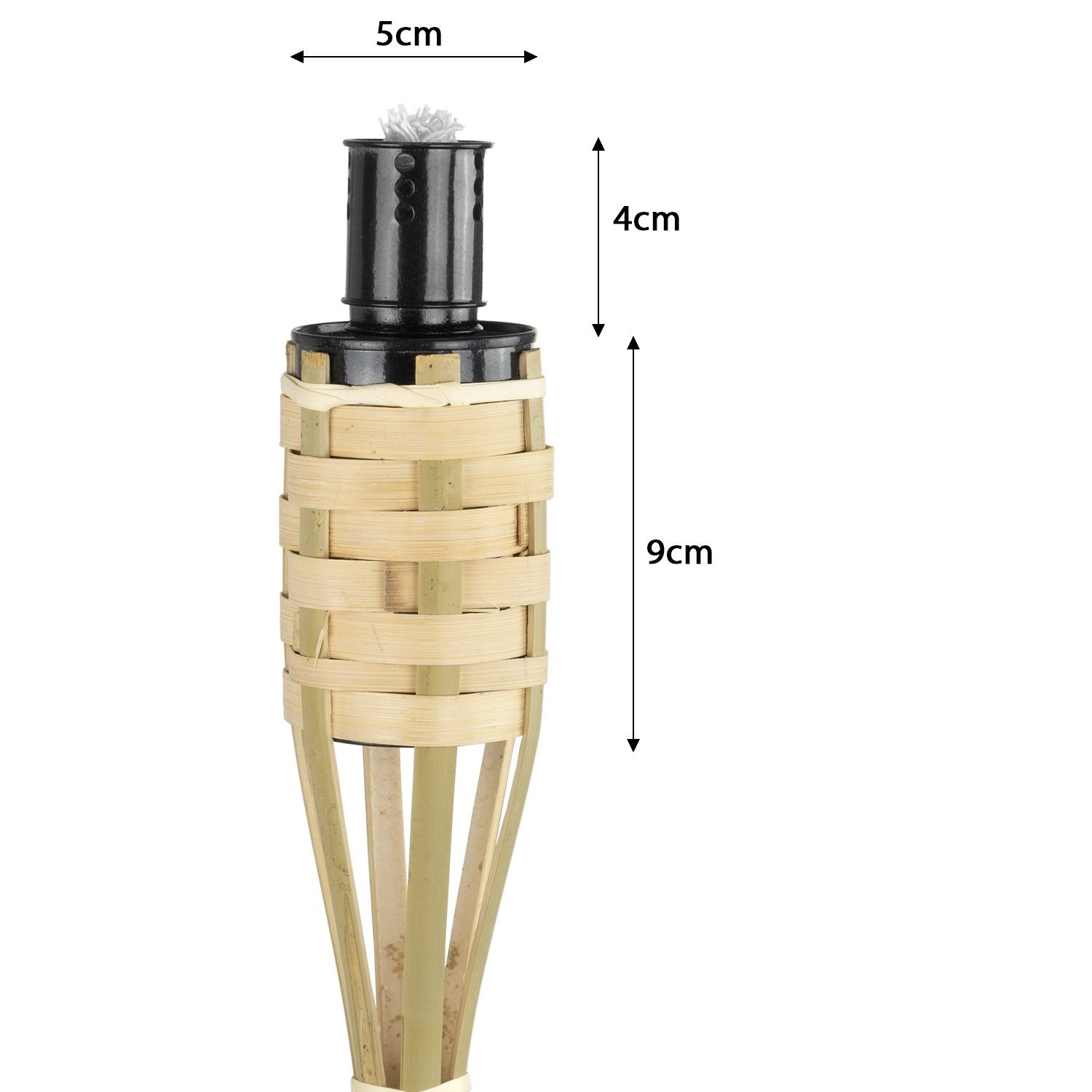 Gartendeko 5x Dekoobjekt deluxe Gartenfackel Bambusfackeln Outdoor cm braun, Garten Ölfackel Fackel Moritz für 60