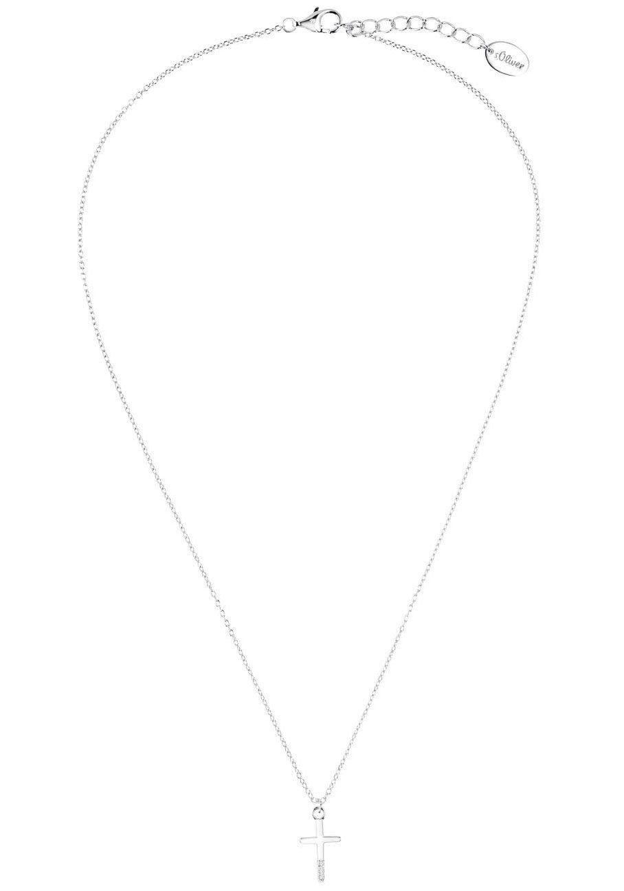 s.Oliver Junior (synth) Zirkonia Halskette Kette mit mit Anhänger 2035514, Kreuz