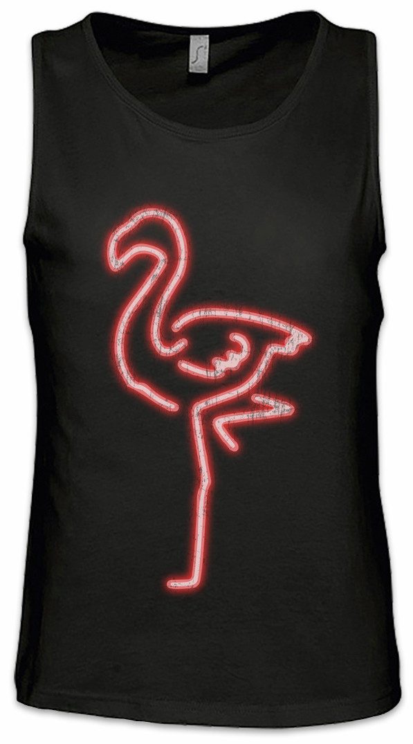 Tanktop Neon Flamingo Ärmelloses T-Shirt Herz Love Liebe Unicorn Vogel Einhorn