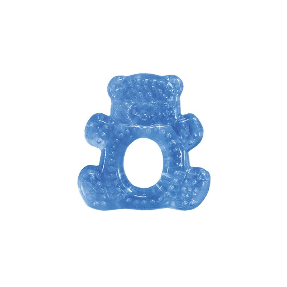 Lorelli Beißring Beißring Bär wassergefüllt, Kühlbeißring Zahnungshilfe massiert lindert wassergefüllt blau