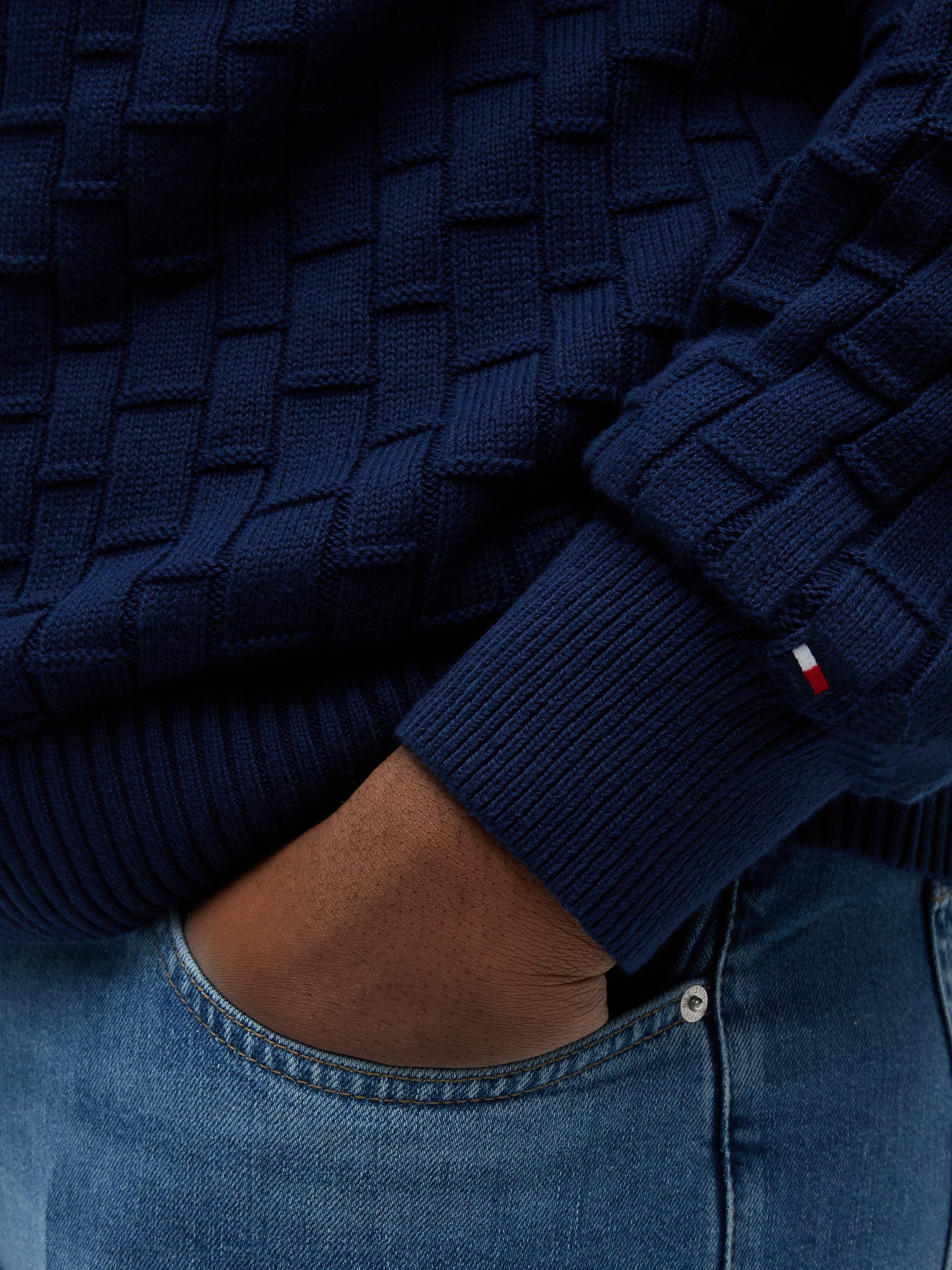 Tommy Hilfiger Big & Tall Rundhalspullover BT-MOCK CABLE CREW NECK Große Größen