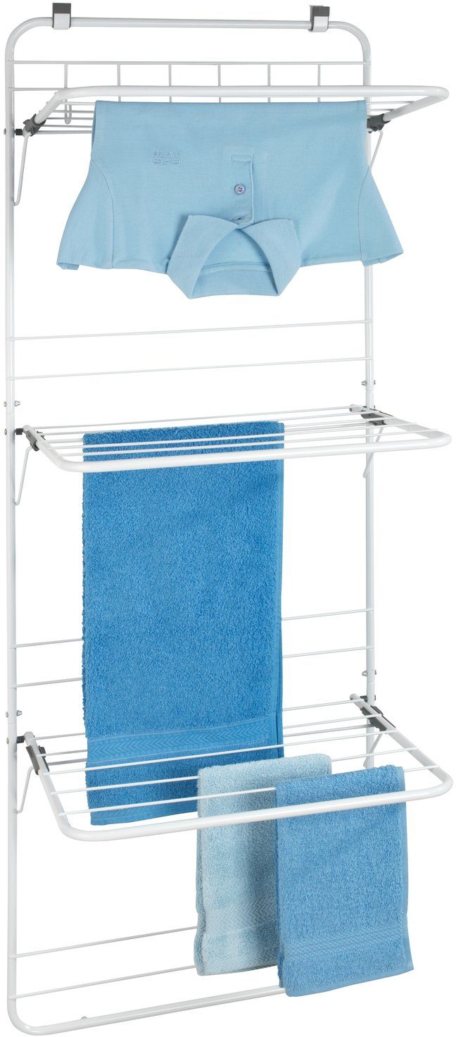WENKO Wandwäschetrockner Über-Tür, zum Einhängen oder Wandmontage, 3 klappbare Flügel, 8 m Trockenlänge