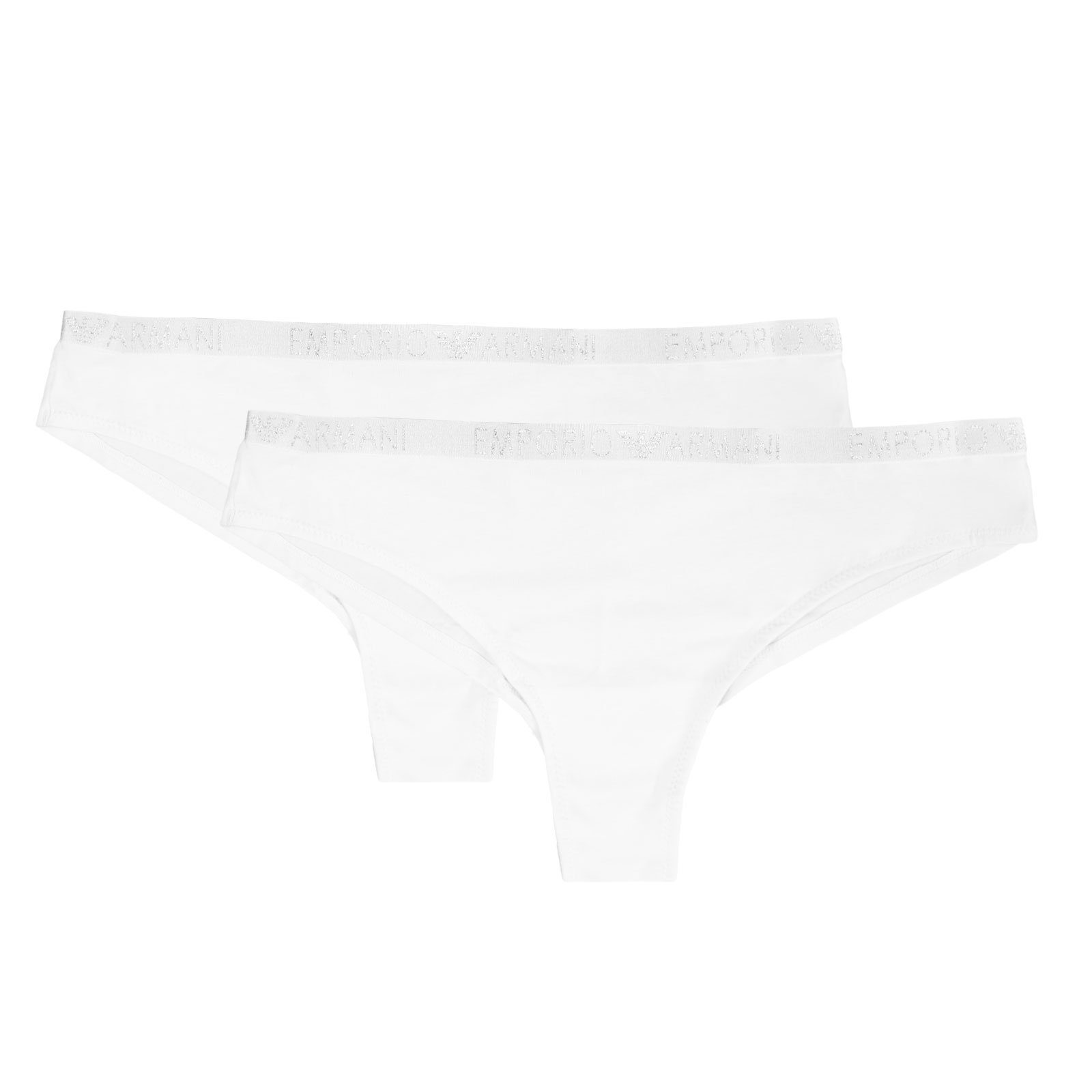 Emporio Armani Brasilslip Brazilien Brief Stretch Cotton (2-St) mit umlaufendem Markenschriftzug in metallischem Glanz
