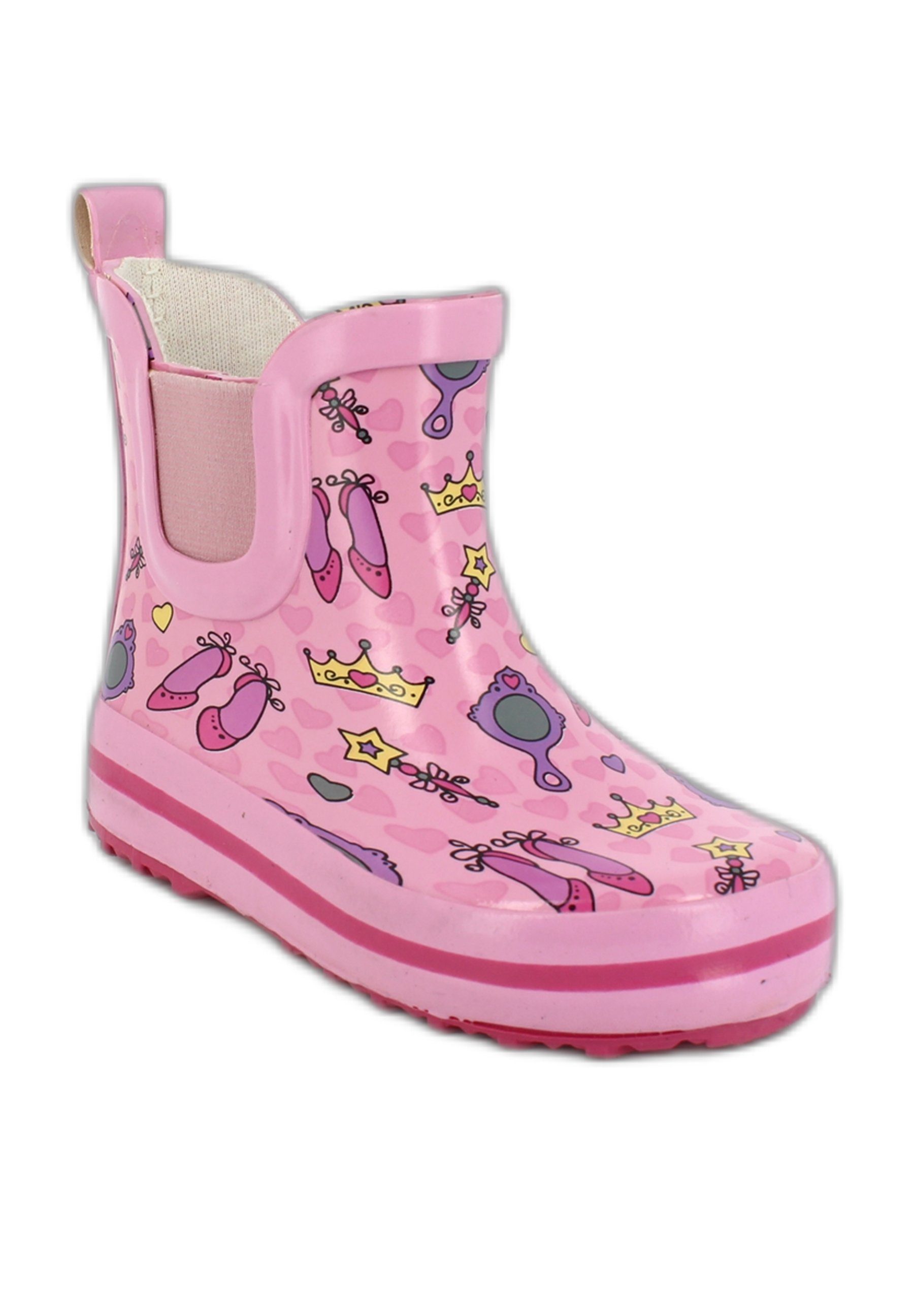 Beck Kleinkinder Gummistiefel Prinzessin Gummistiefel (wasserdichter Kurzstiefel aus Naturkautschuk, weich und flexibel) seitliche Gummi-Einsätze für leichtes A – Bild 3 von 5
