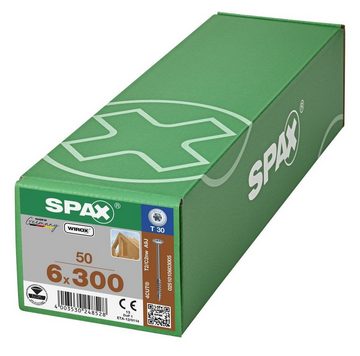 SPAX Spanplattenschraube HI.FORCE, (Stahl weiß verzinkt, 50 St), 6x300 mm