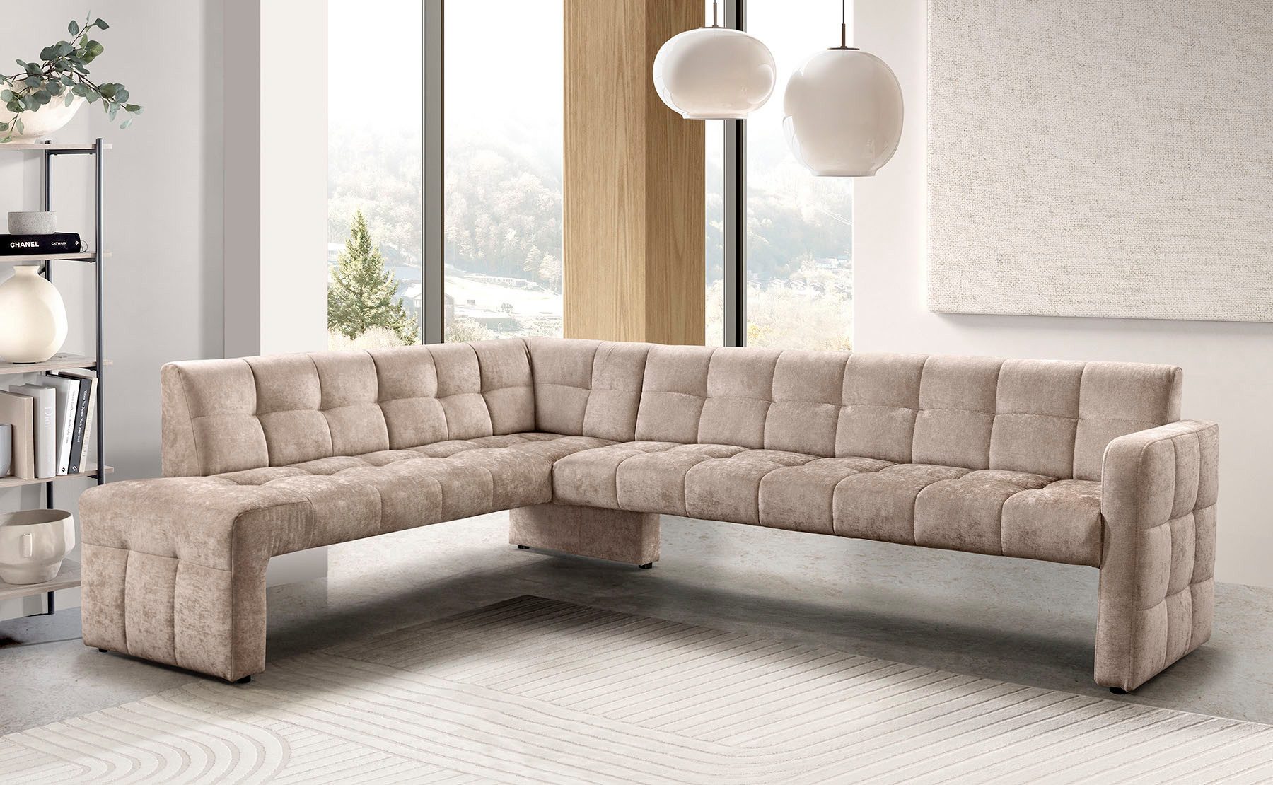 exxpo - sofa fashion Essbank Barista, bequem und elegant, hohe Bodenfreiheit, Eckbank Barista bequem und elegant, hochwertige Detailverarbeitung