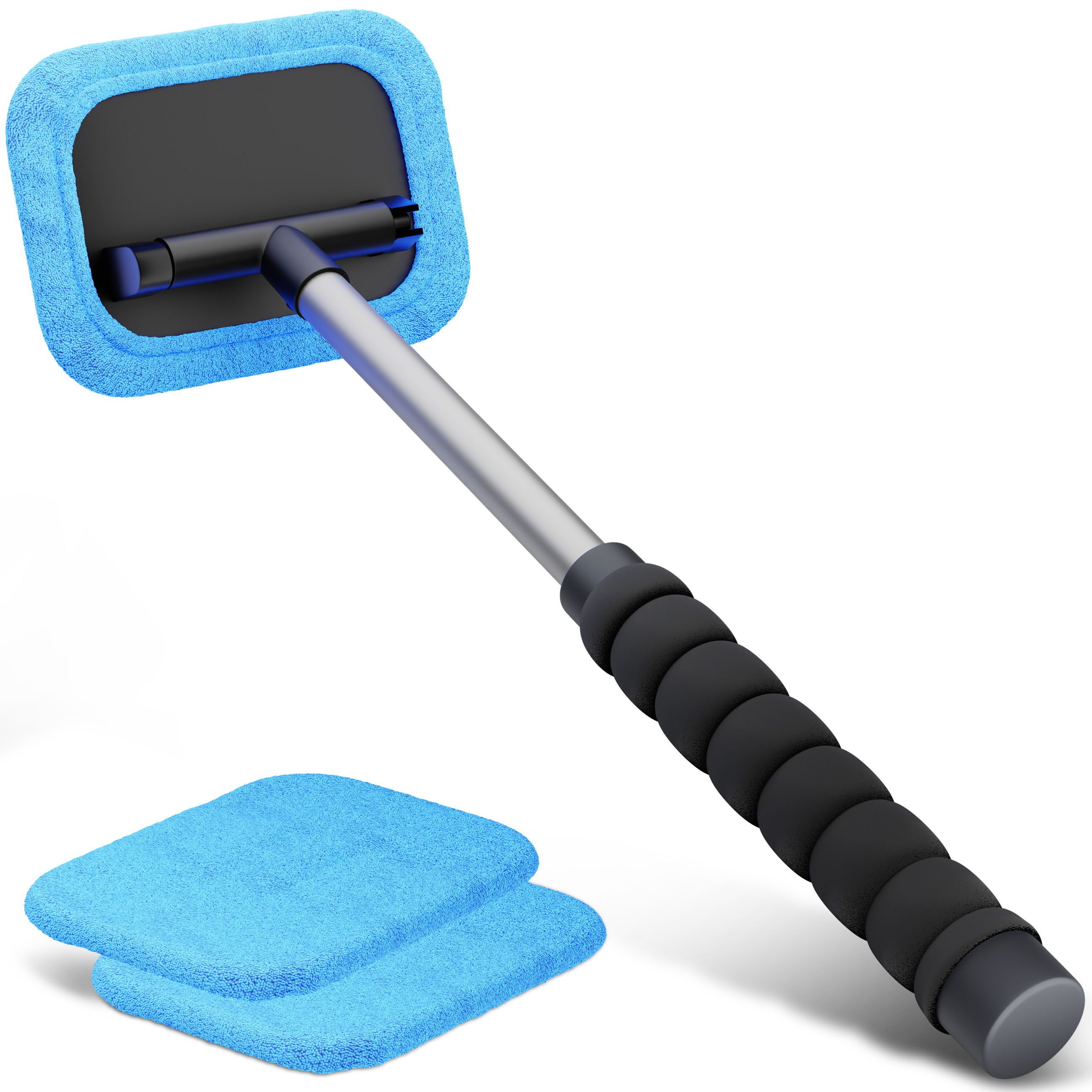 WALSER Scheibenreiniger Reinigungstuch (ABS Kunststoff,Aluminium,EVA,Polyamid,Polyester, 1 Scheibenreiniger mit 2 Ersatztücher, 1-tlg)