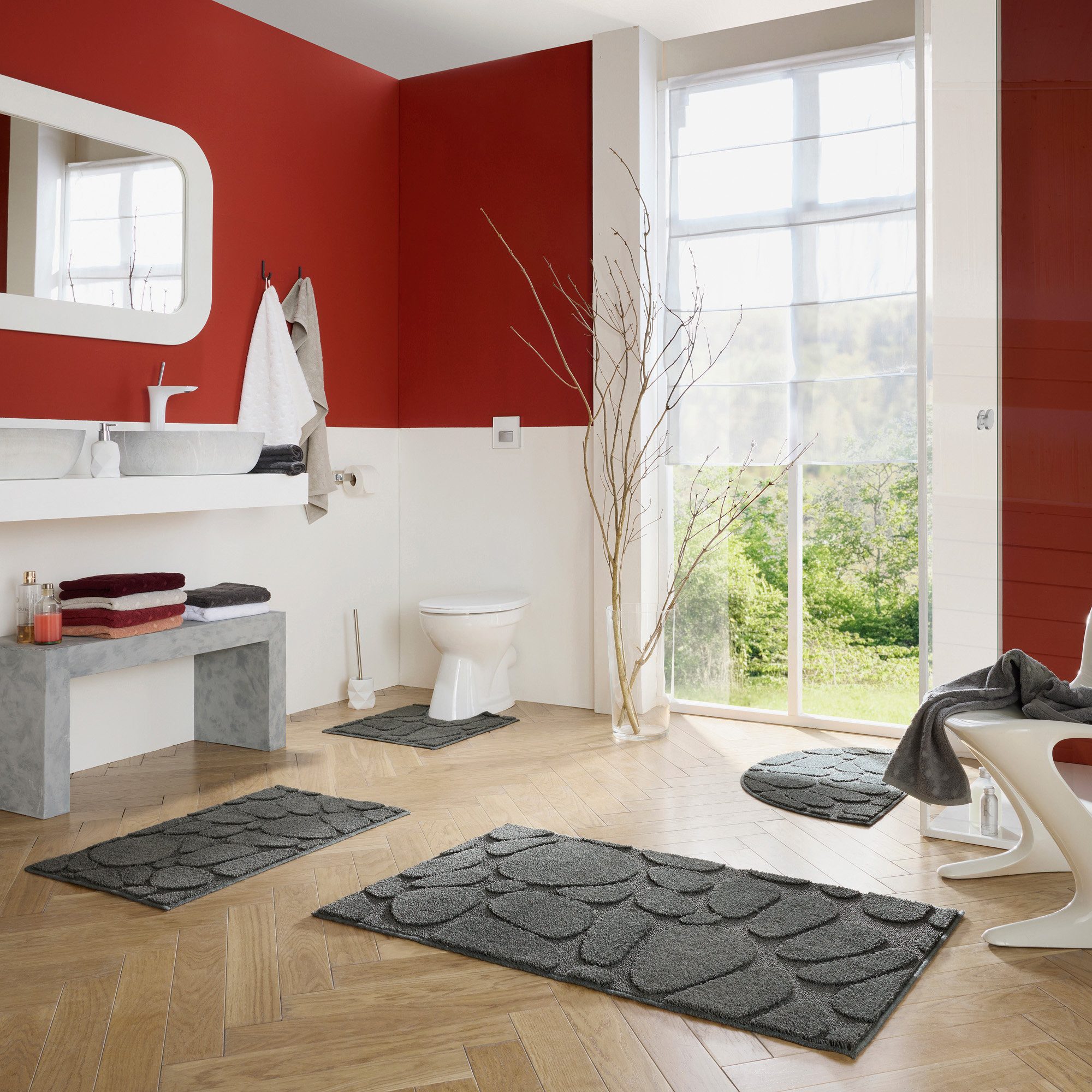 REDBEST Badematte Badematte "Jacox", Höhe 18 mm, eckig, Uni günstig online kaufen