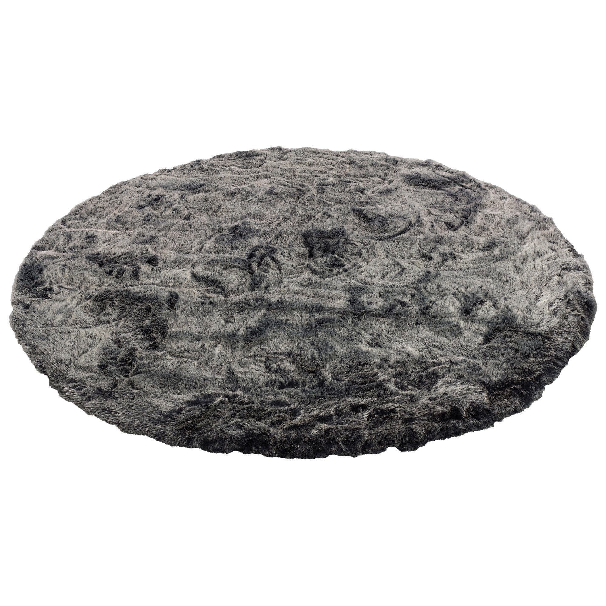 Pergamon Fellteppich Luxus Super Soft Fellteppich Aspen Rund Meliert, Rund, Höhe: 50 mm