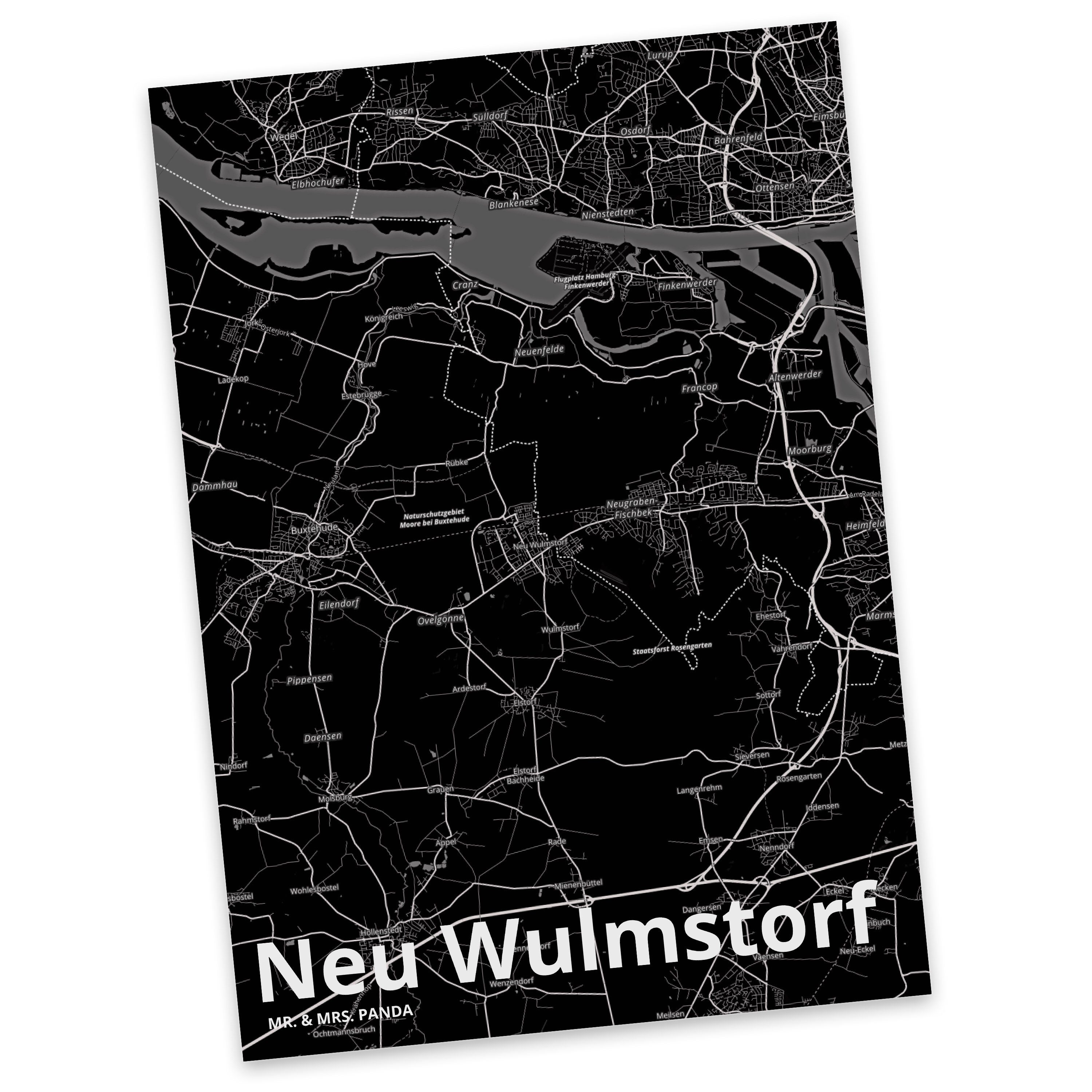 Mr. & Mrs. Panda Postkarte Neu Wulmstorf - Geschenk, Grußkarte, Karte, Stadt Dorf Karte Landkart