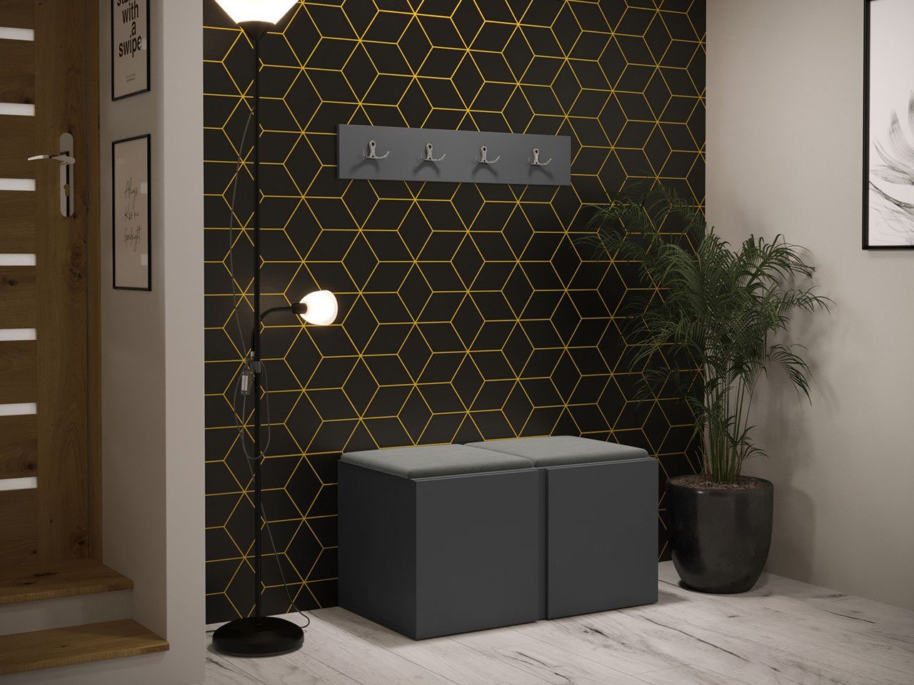 MIRJAN24 Garderoben-Set Orion VI, (Komplett-Set, mit Schuhschrank, Kleiderh günstig online kaufen