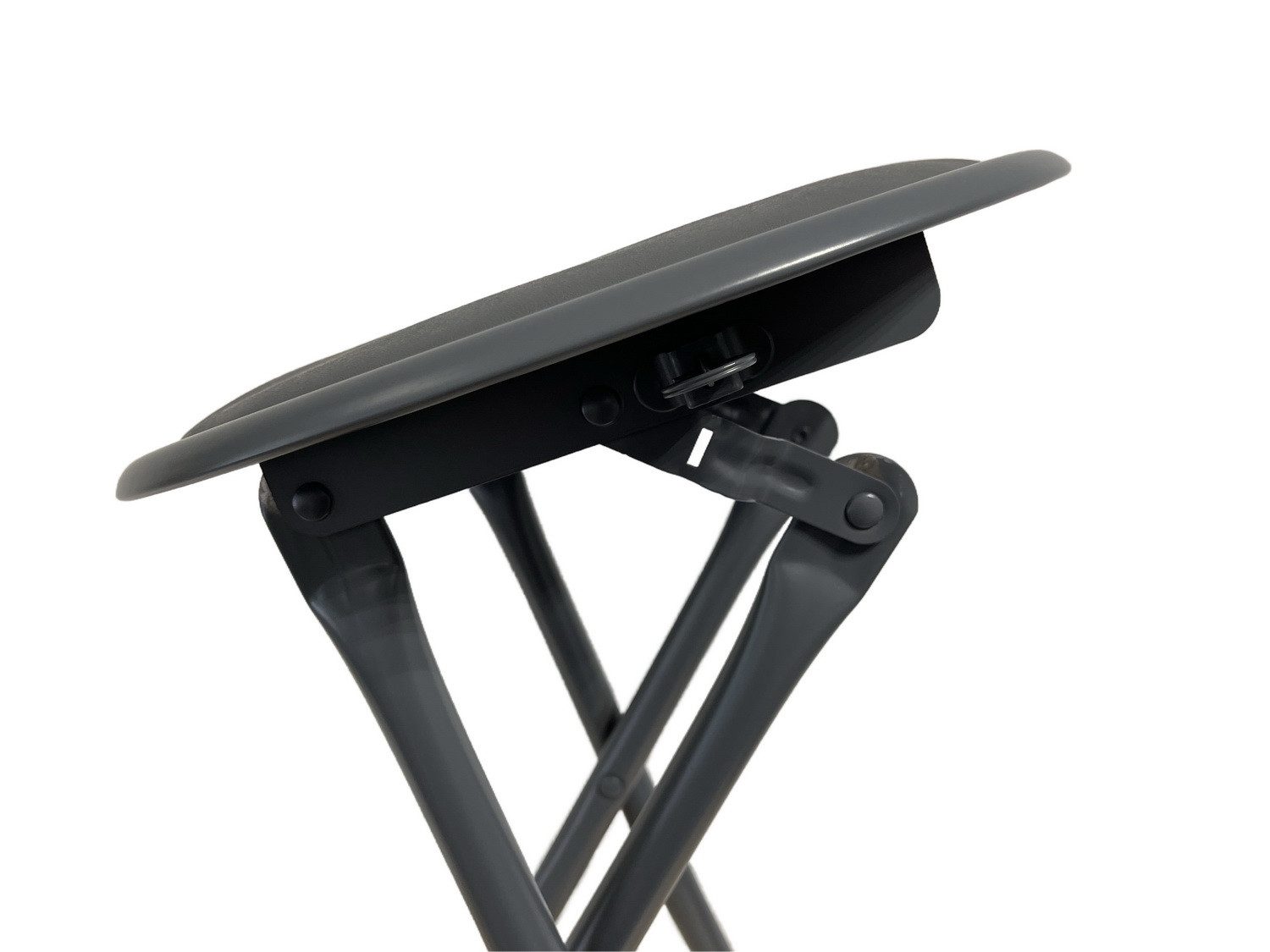 Urban Living Hocker Klapphocker Hocker Klappstuhl Rundhocker Küchenhocker (klappbare Sitzgelegenheit im Sicherungssplint, dunkelgrau), ⌀ 30 cm x H45 cm – Bild 5 von 5