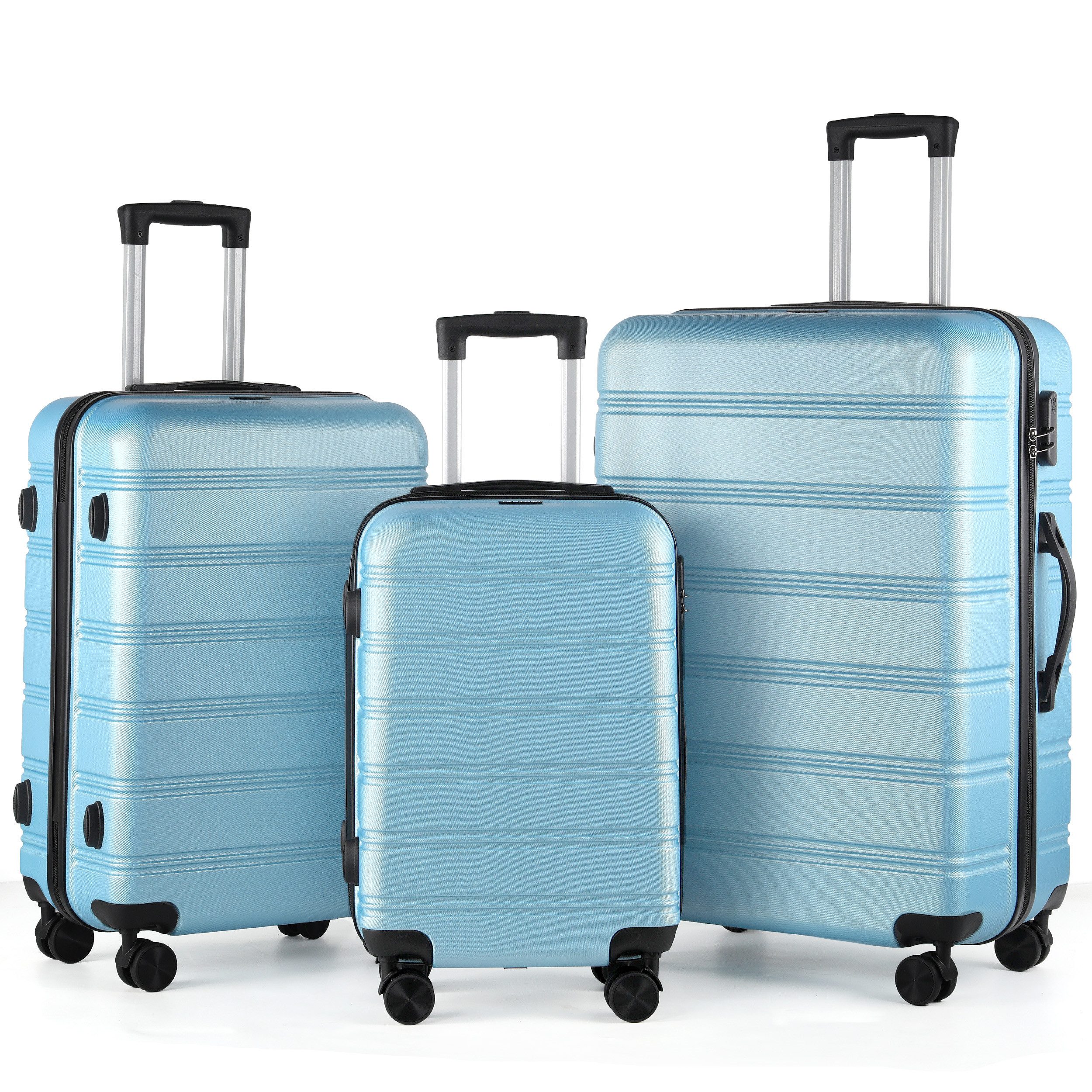 TAN.TOMI Kofferset 3-Tlg ABS Kofferset Rollkoffer Reisekoffer Handgepäckkof günstig online kaufen