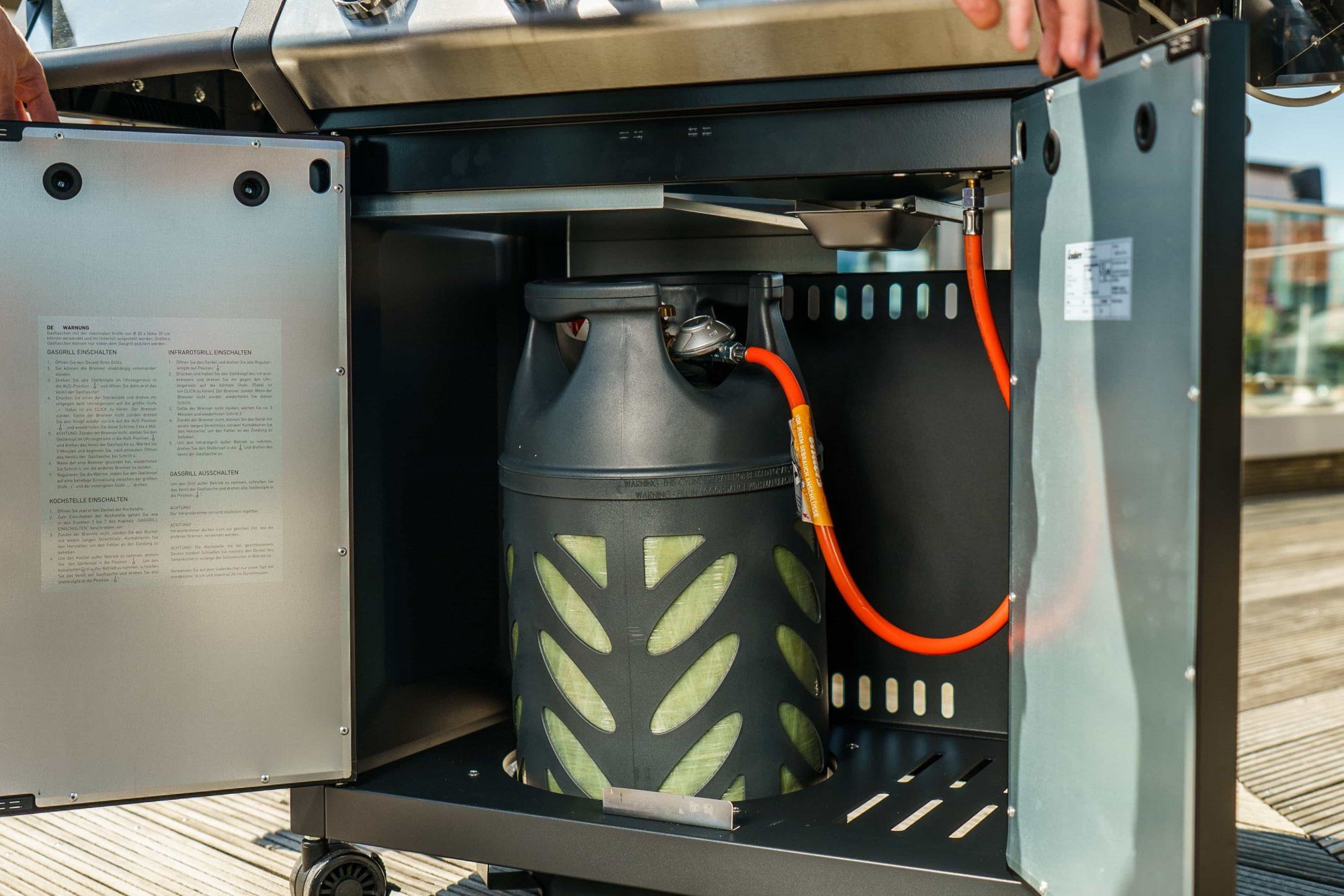 BlueCraft Gas Composite Premium 10 kg Eigentums Propan-Gasflasche ungefüllt, leichte Kunststoff Flasche mit Sichtbaren füllstand, rostfrei