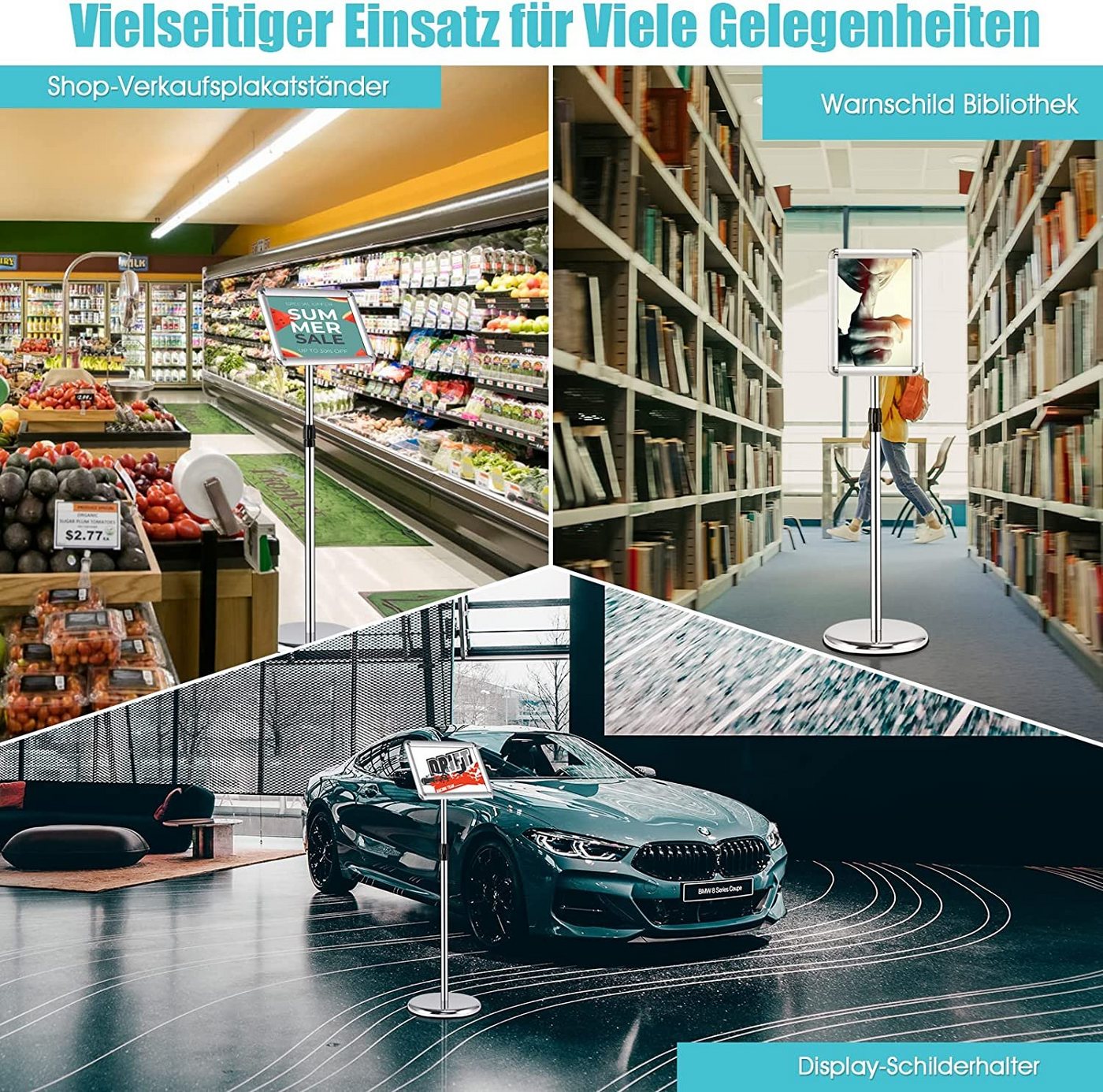 Thumbnail - COSTWAY Geschirrständer Informationsständer Präsentationsständer Kundenstopper