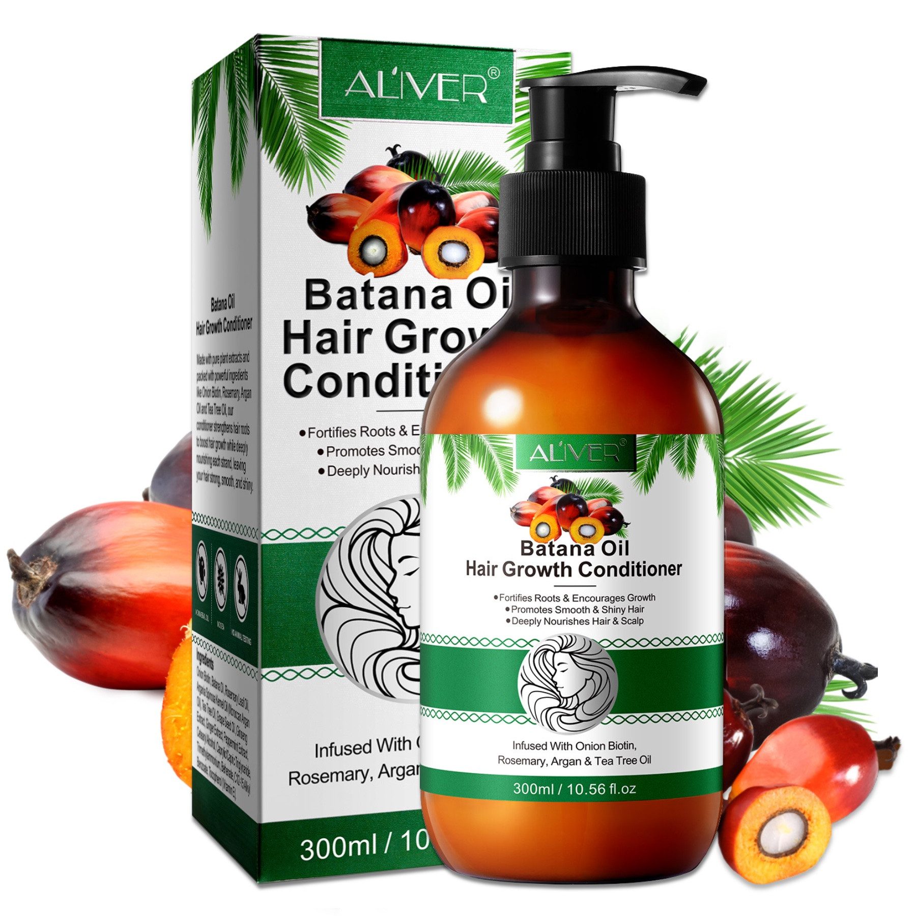 ALIVER Haarpflege-Set Set Batana Haar Shampoo Conditioner Öl Haaröl Haarwachstum Vegan, Haarpflege, Haarwachstum,Kopfhautpflege