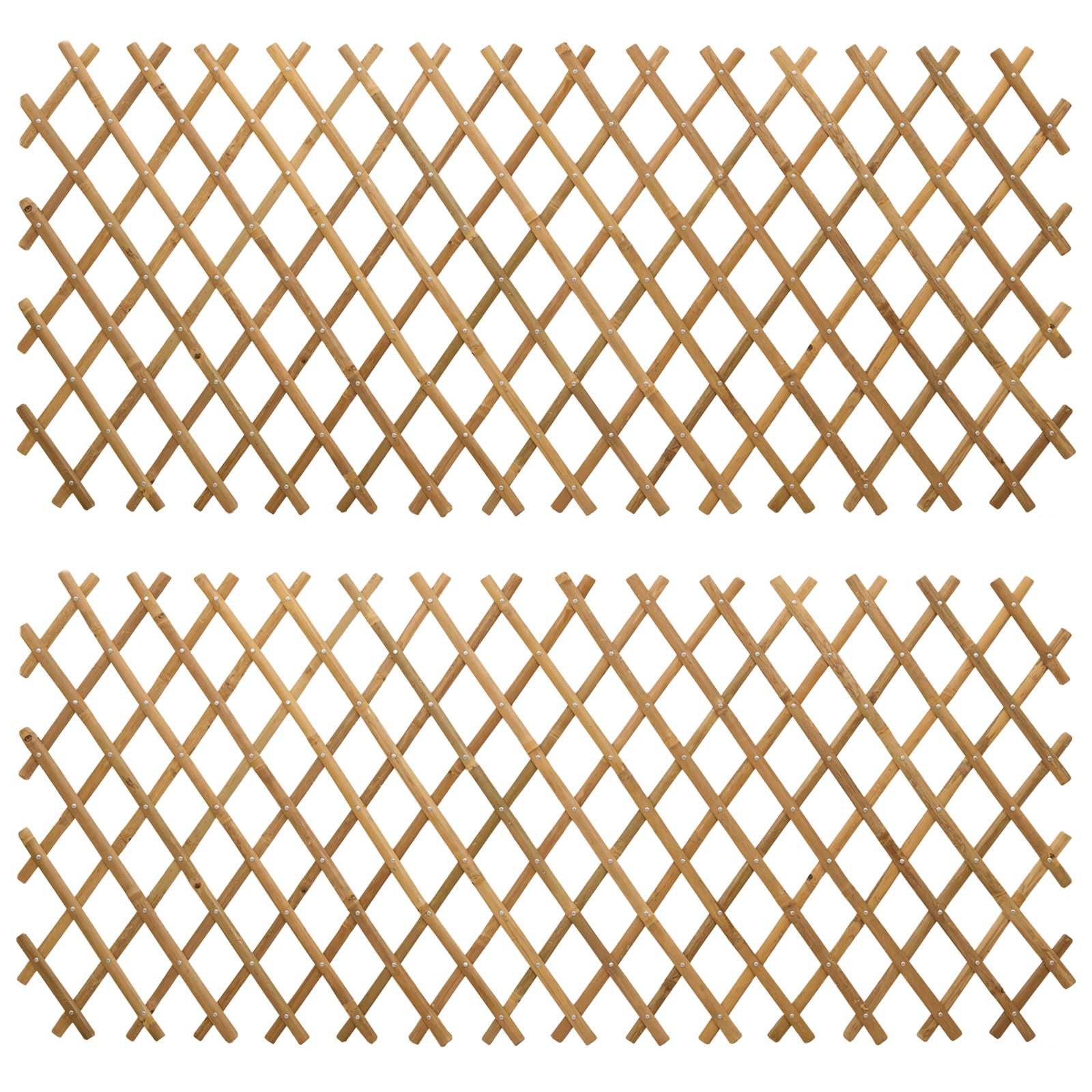 vidaXL Gartenzaun Erweiterbares Spalierzaun 2 Stk. 100 x 105 cm Bambus Hellbraun, (2-St)
