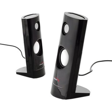 Audiocore AC860 Stereo, 2.0 PC-Lautsprecher (USB, AUX-Kabel, 8 W, Lautstärkeregelung, Blaue LED-Beleuchtung)