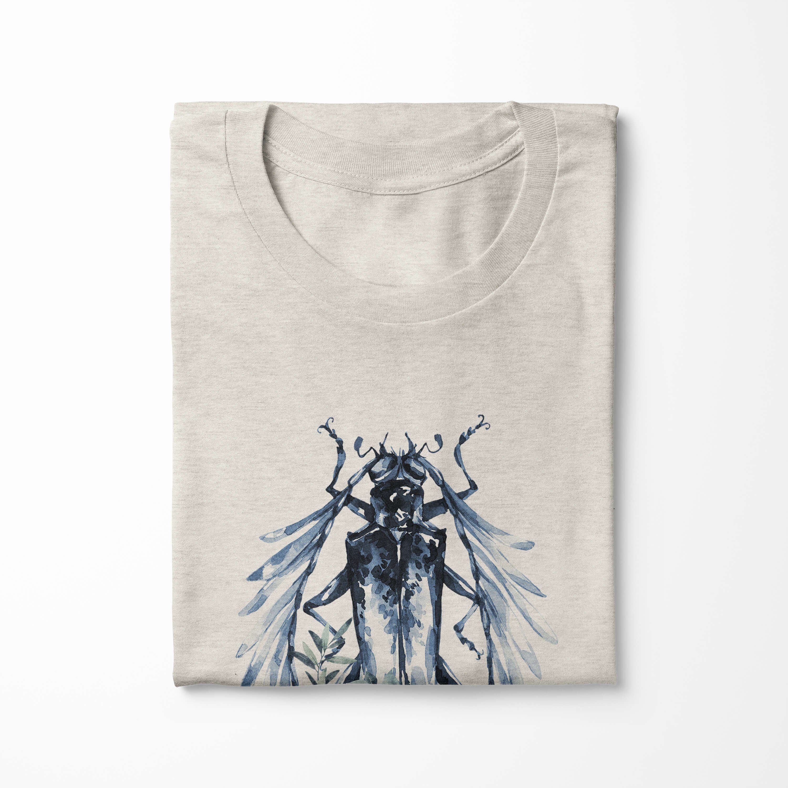 Shirt Art Motiv Farbe (1-tlg) Käfer Aquarell Organic Sinus Nachhaltig Ökomode Bio-Baumwolle Herren 100% T-Shirt T-Shirt