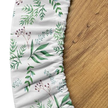 Abakuhaus Tischdecke Rundum-elastische Stofftischdecke, Tropisch Rustikale Blätter Äste Kunst