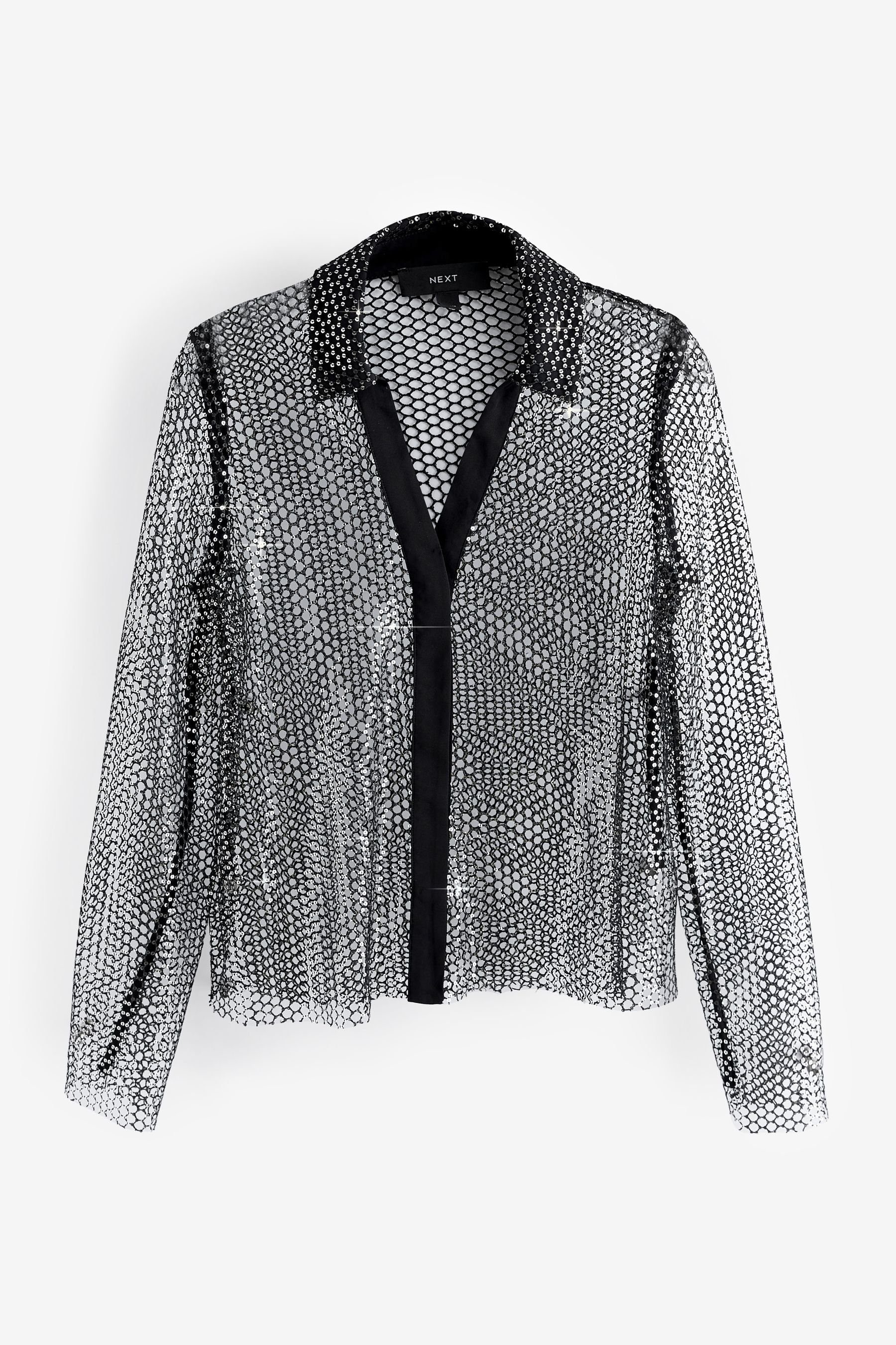 Next Langarmbluse Langärmelige Bluse mit Kettenmuster günstig online kaufen
