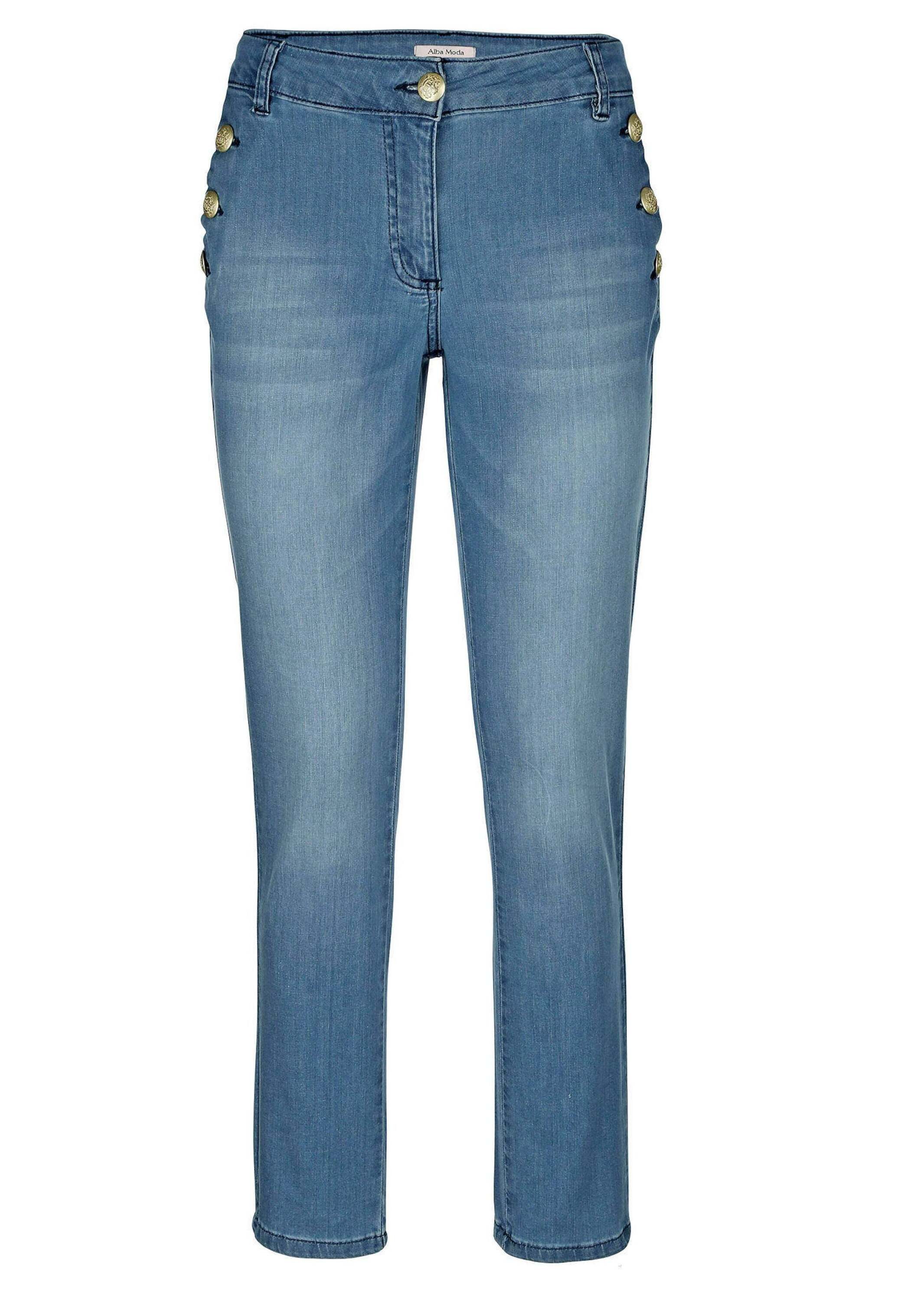 Gerade Jeans Jeans mit Goldknopf