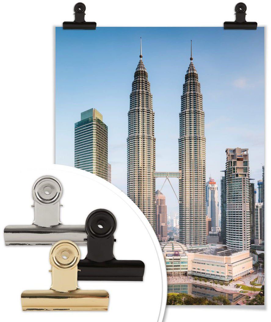 Petronas Poster Wandposter Bild, Wandbild, Lumpur, Gebäude Towers Wall-Art Kuala (1 St), Poster,