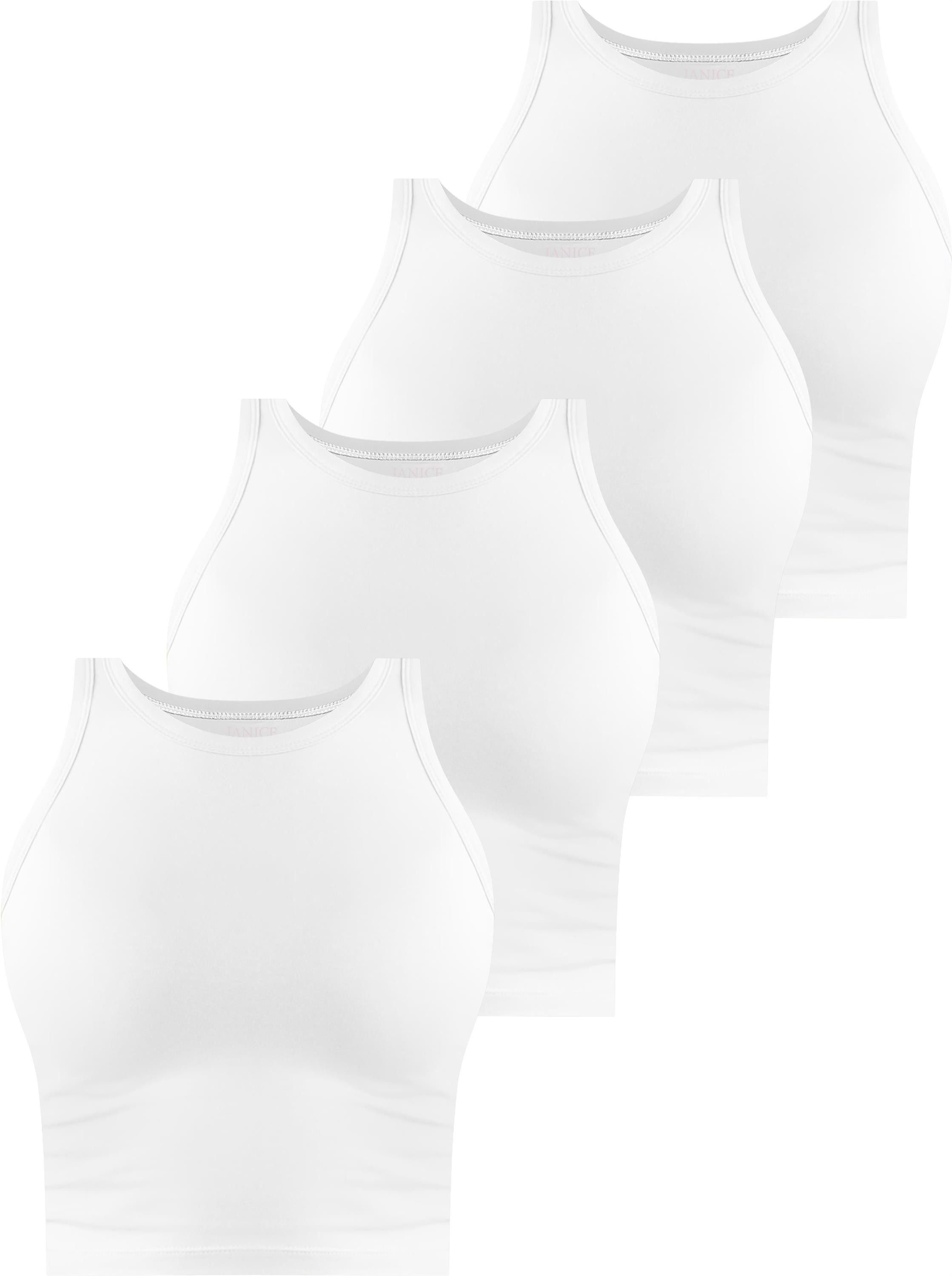 Tanktop 4 x Damen crop Top hochgeschlossen Niah