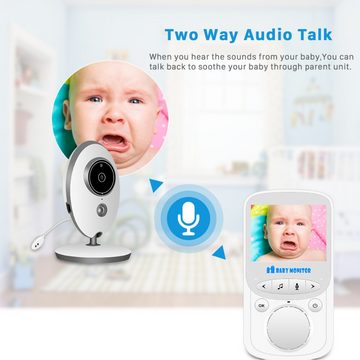 Cbei Babyphone Babyphone mit Kamera,2.4"LCD,Nachtsicht,Temperaturanzeige,Schlaflieder, Gegensprechfunktion,Extra Großer LCD-Bildschirm, Infrarot-Nachtsicht, Temperaturanzeige, Schlaflieder, Zwei-Wege-Audio