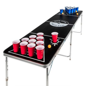 HI Spieltisch Beer-Pong-Klapptisch Höhenverstellbar Schwarz